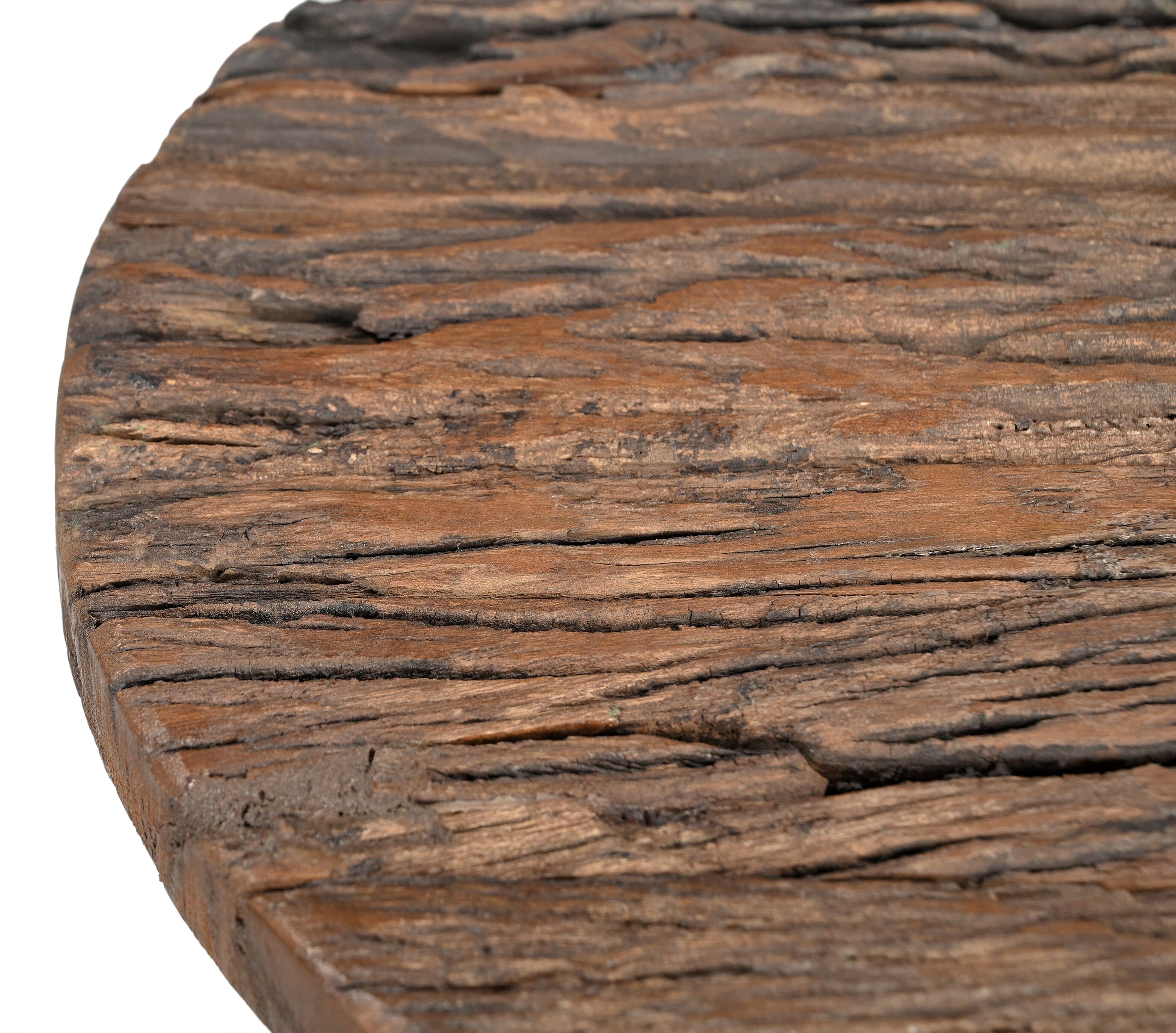 Inverted Wood And Iron Side Table, Side Tables