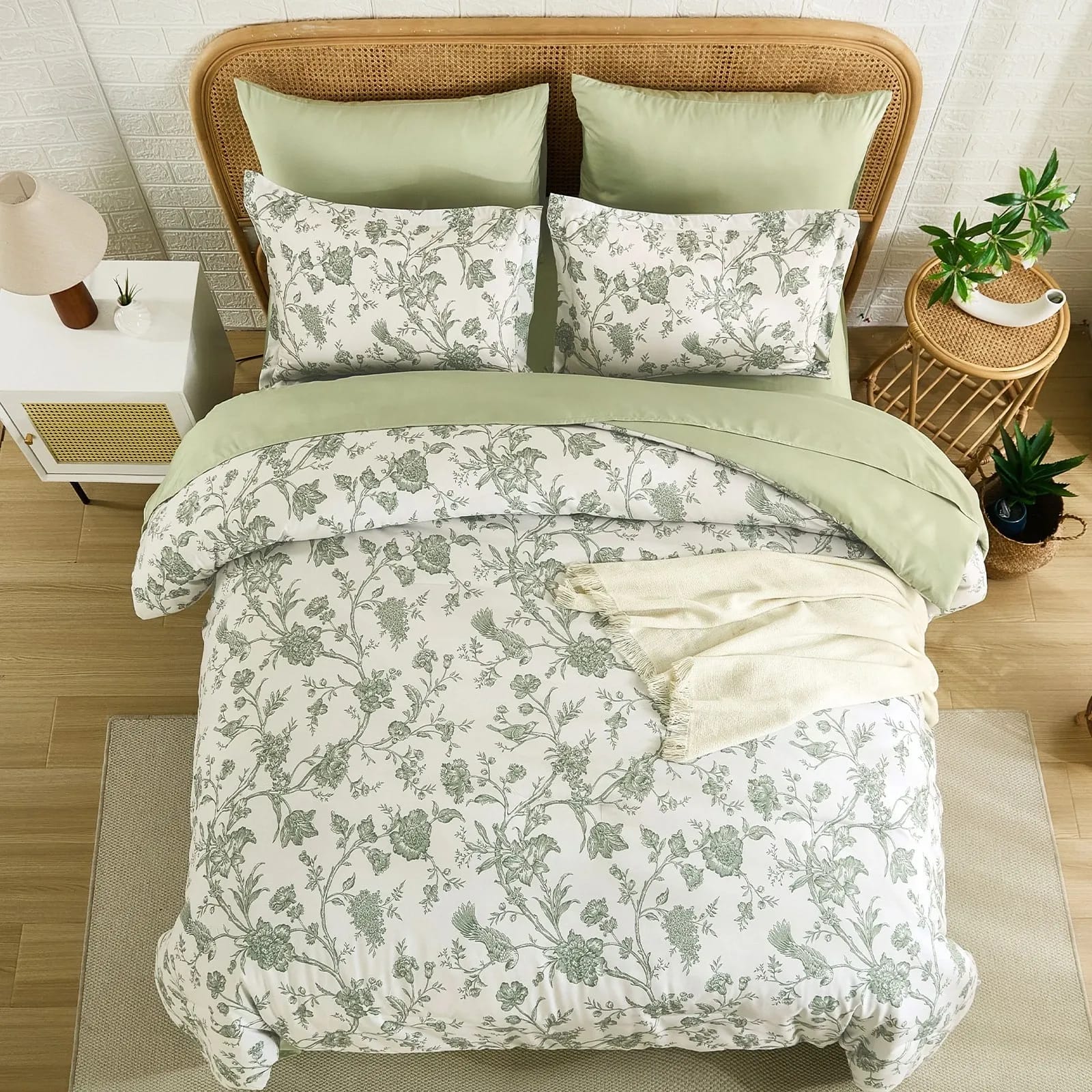 Comforter Set Soft Sage 48x74cm