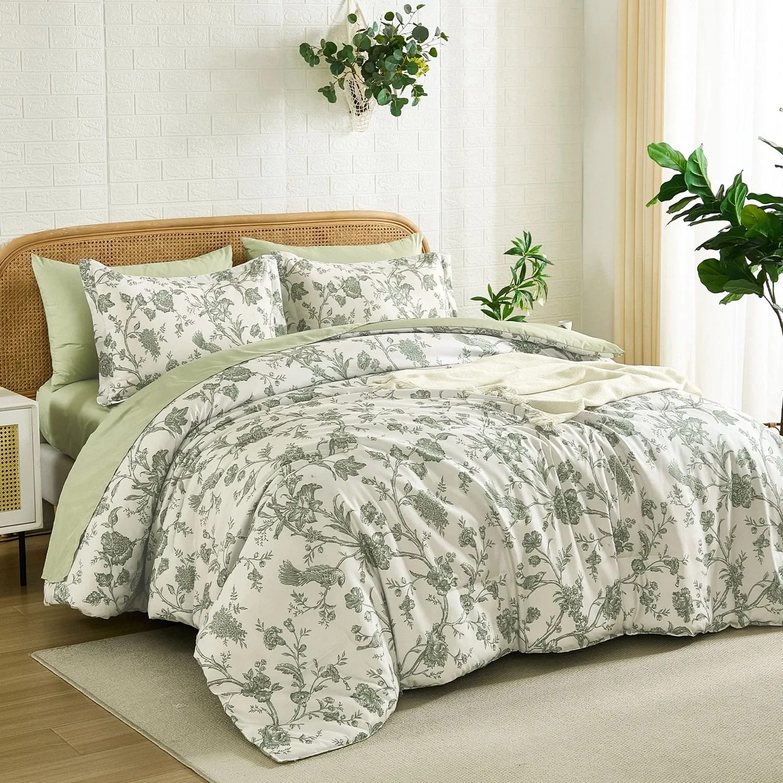 Comforter Set Soft Sage 48x74cm
