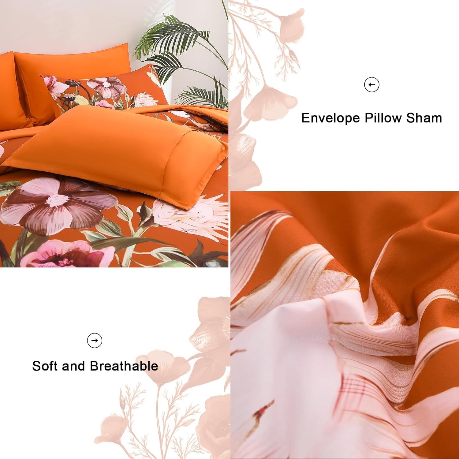 Terracotta Comforter Set King 48x74cm