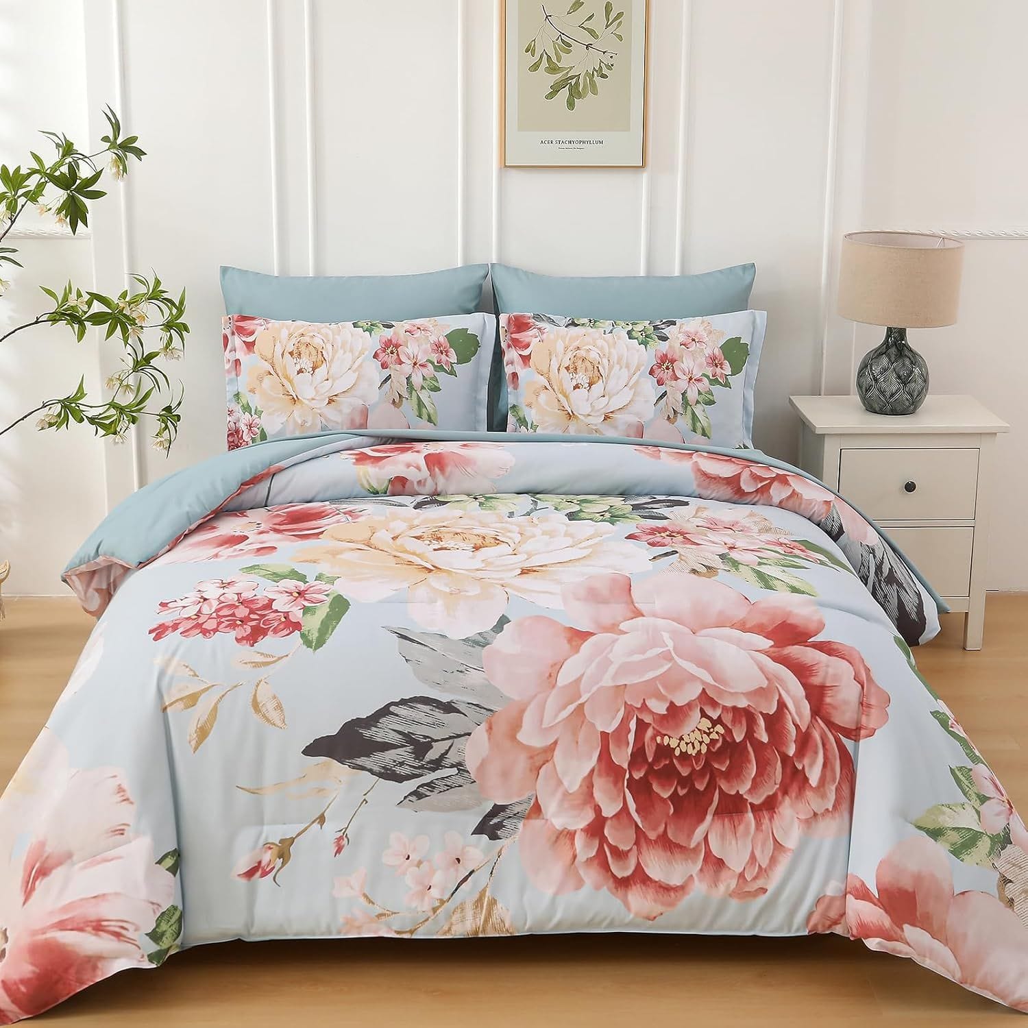 Queen Comforter Soft Floral 48x74cm