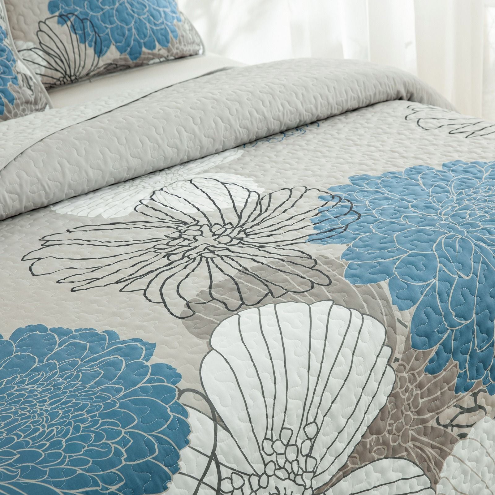 Boho Bedspread Set Black 230x250cm