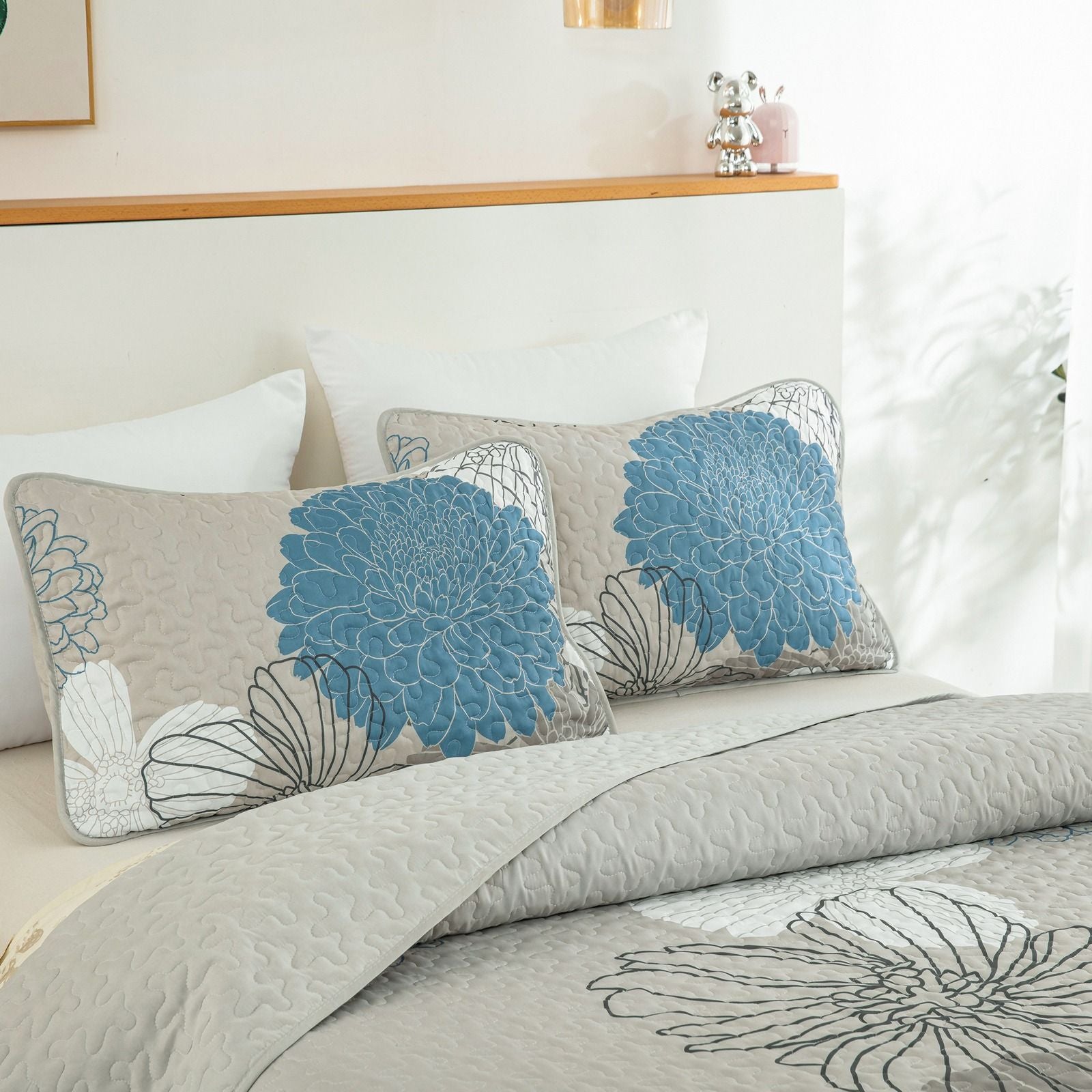 Boho Bedspread Set Black 230x250cm