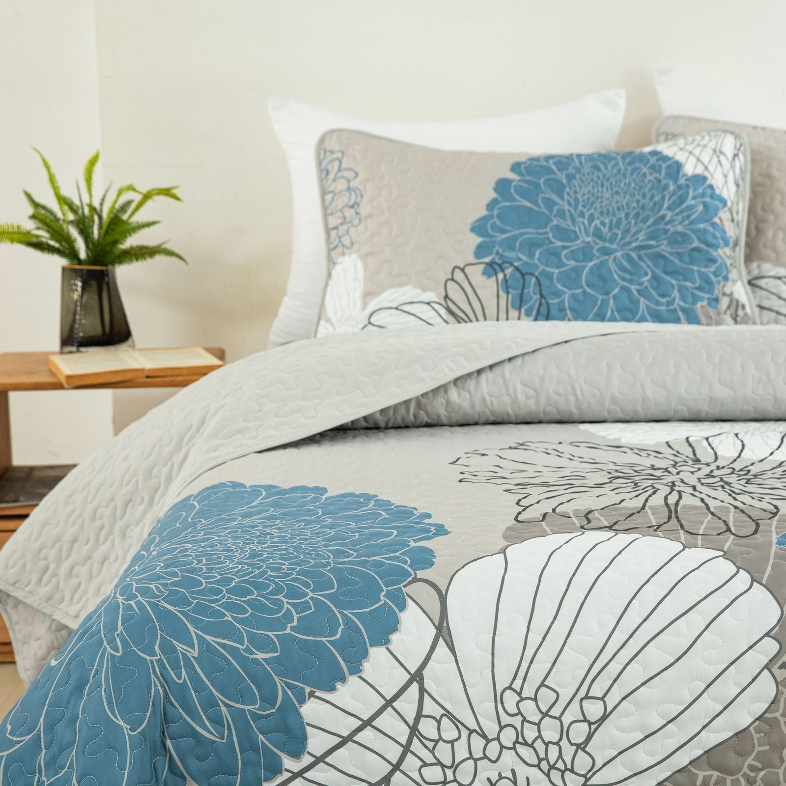 Boho Bedspread Set Black 230x250cm
