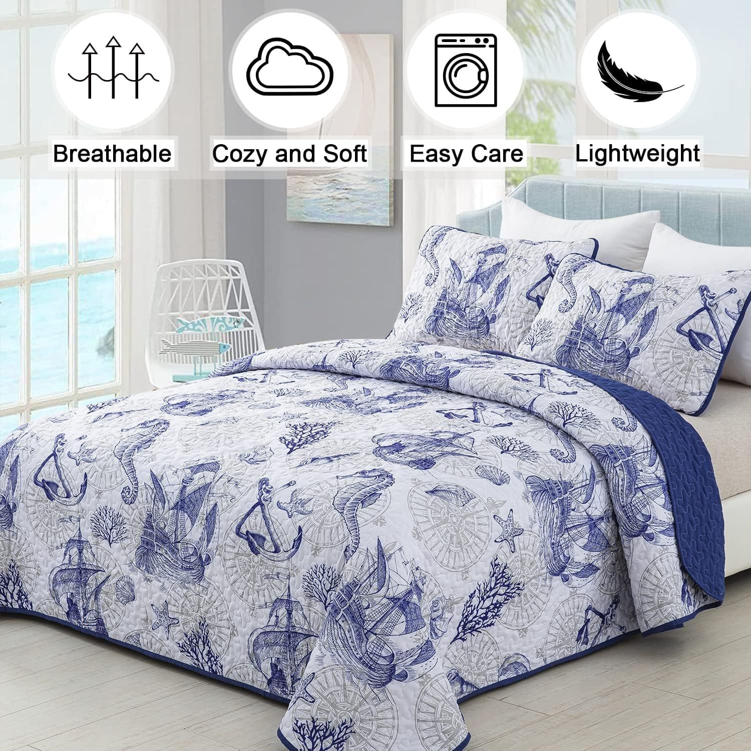 Reversible Quilt Set Soft 48x74cm