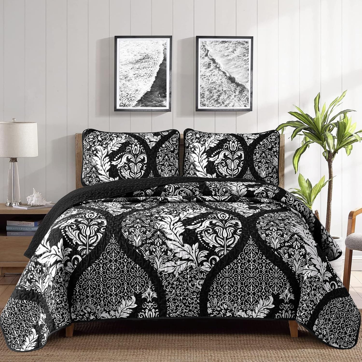 Boho Black Bedspread Set 230x250cm