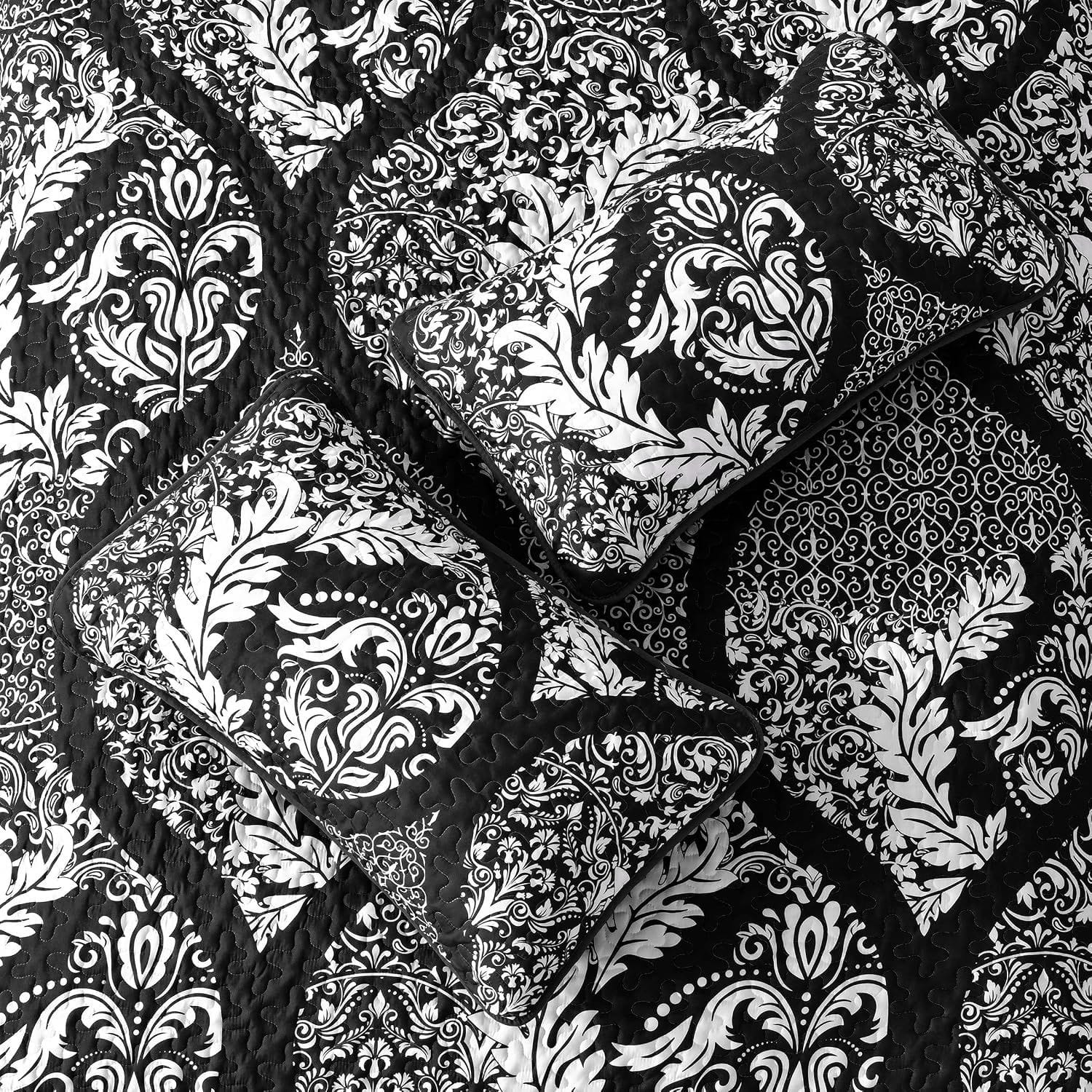 Boho Black Bedspread Set 230x250cm