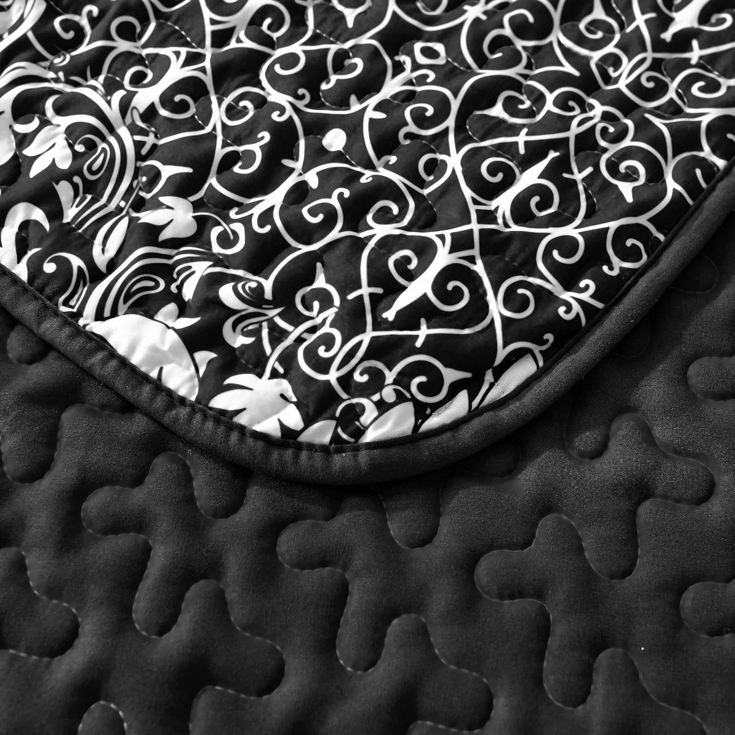 Boho Black Bedspread Set 230x250cm