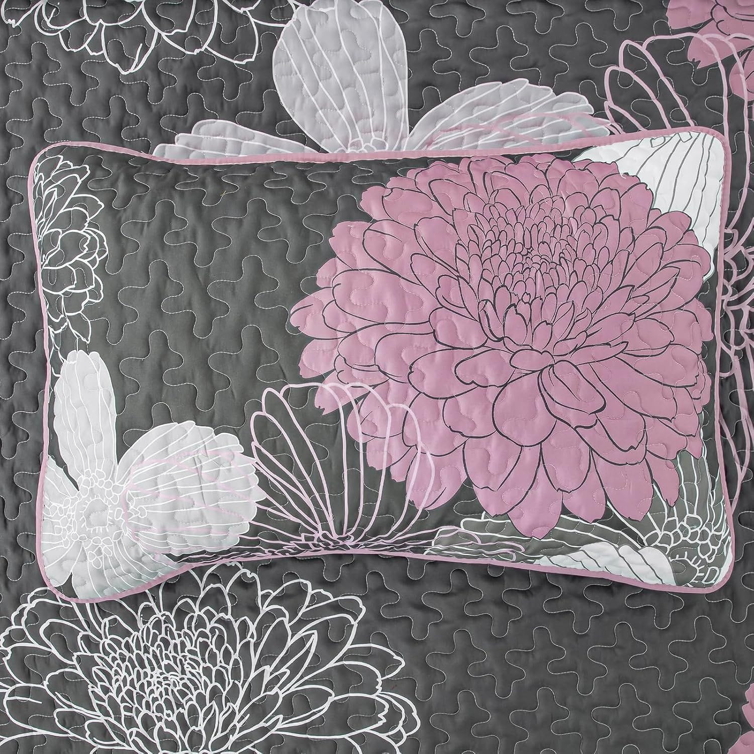 Grey Bedspread Set Soft 230x250cm