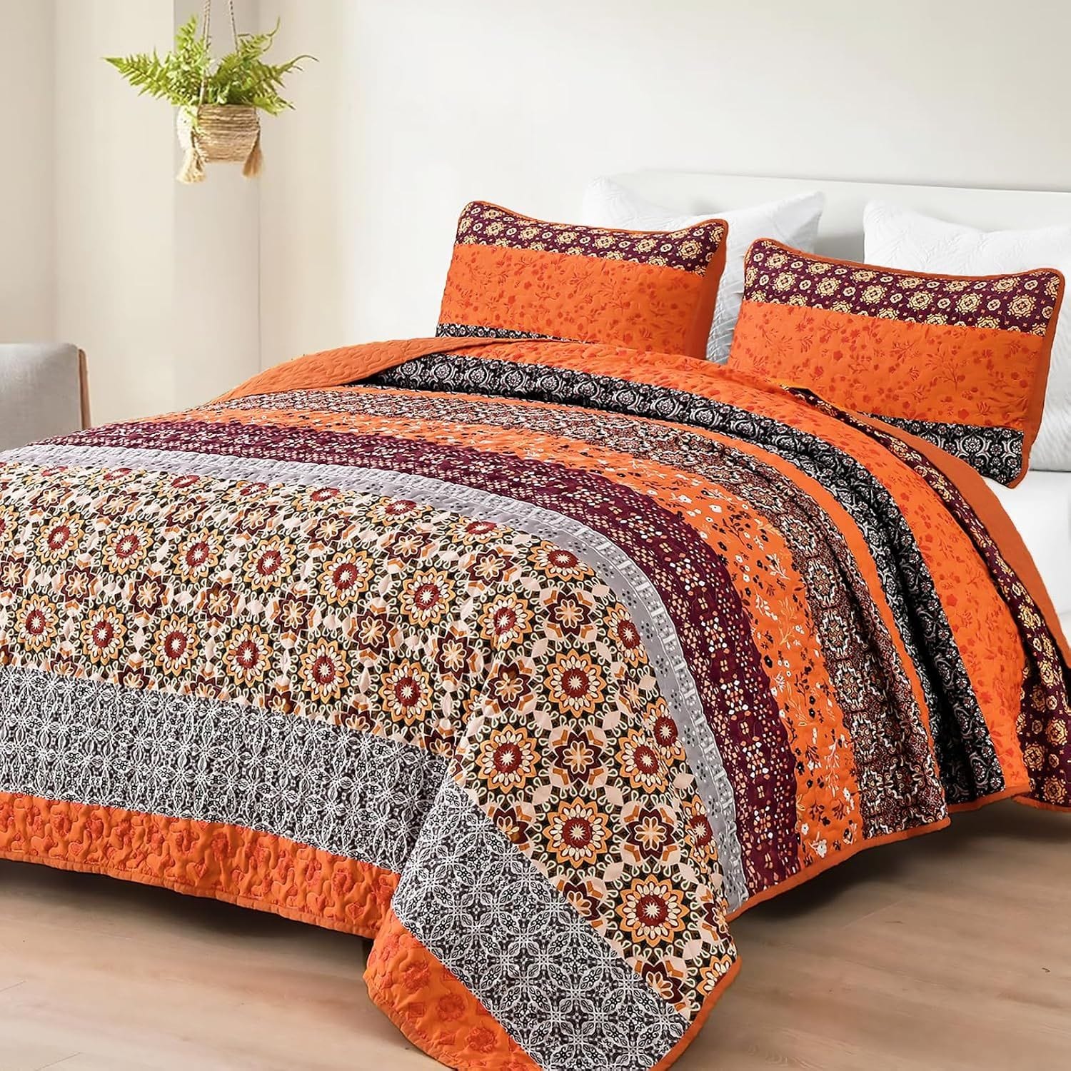 Boho Quilt Set Reversible 48x74cm