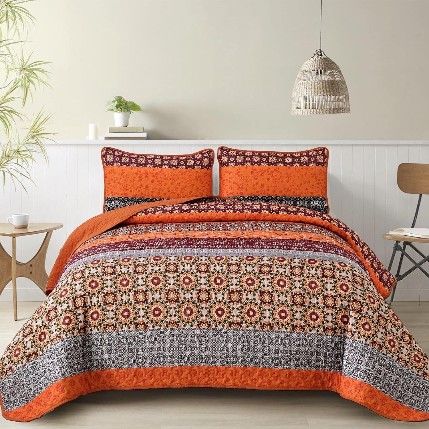 Boho Quilt Set Reversible 48x74cm