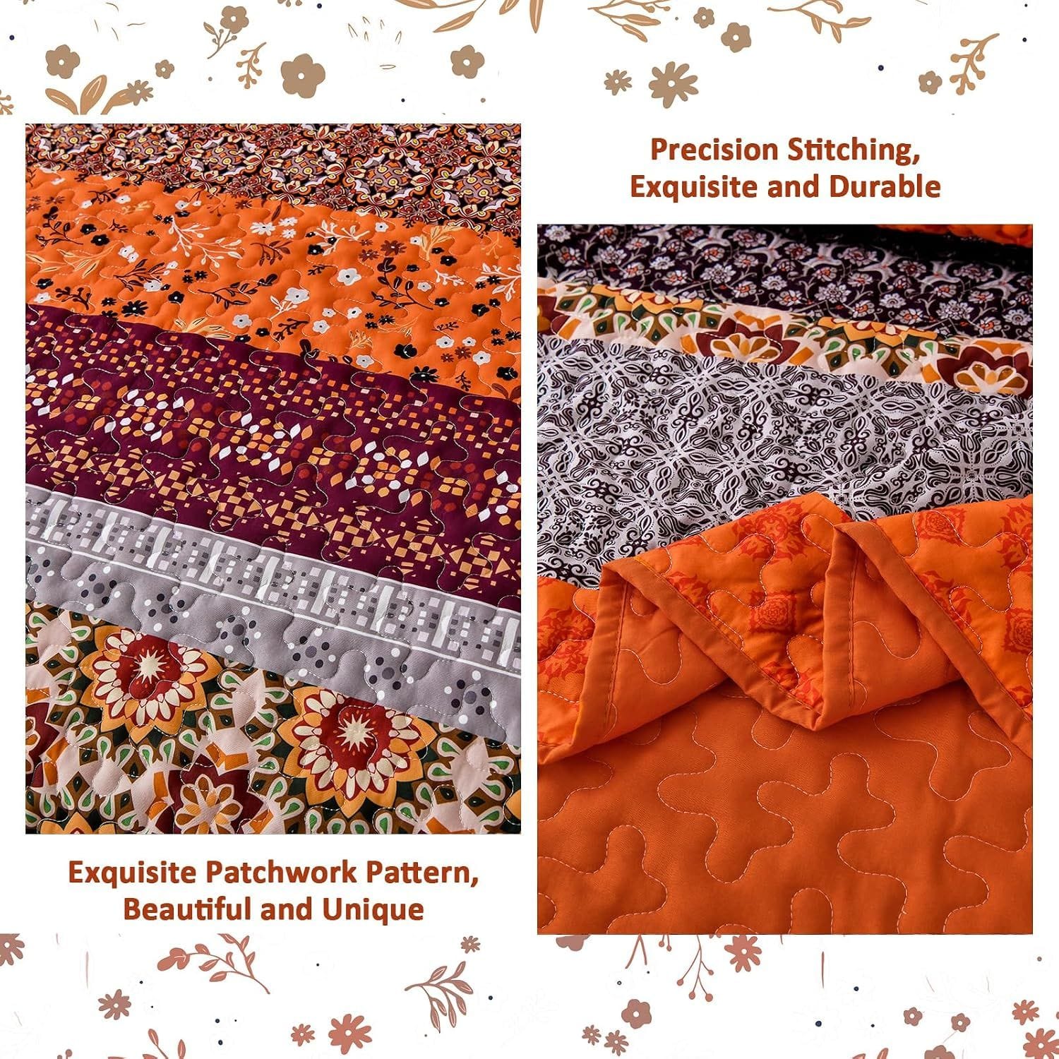 Boho Quilt Set Reversible 48x74cm