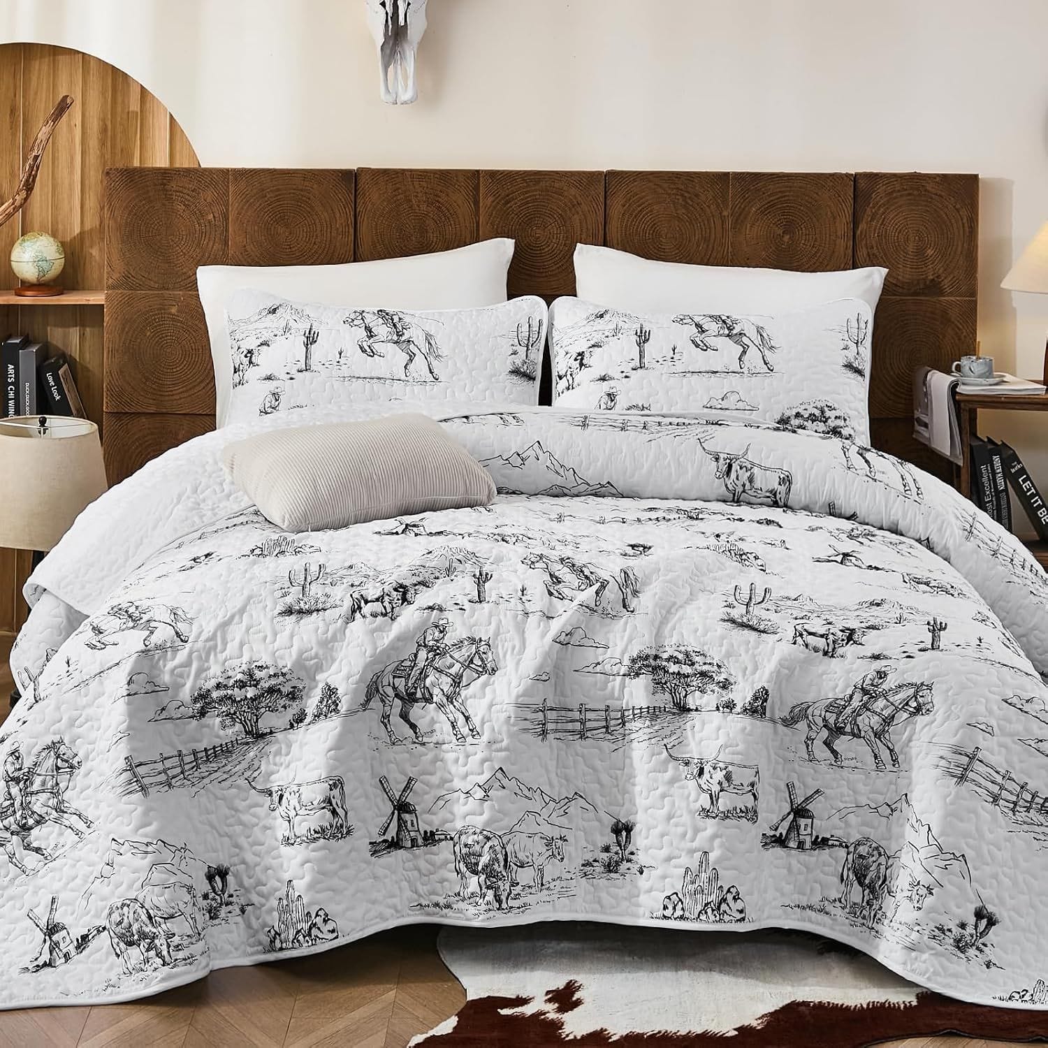 Quilted Black Bedspread Set 230x250cm