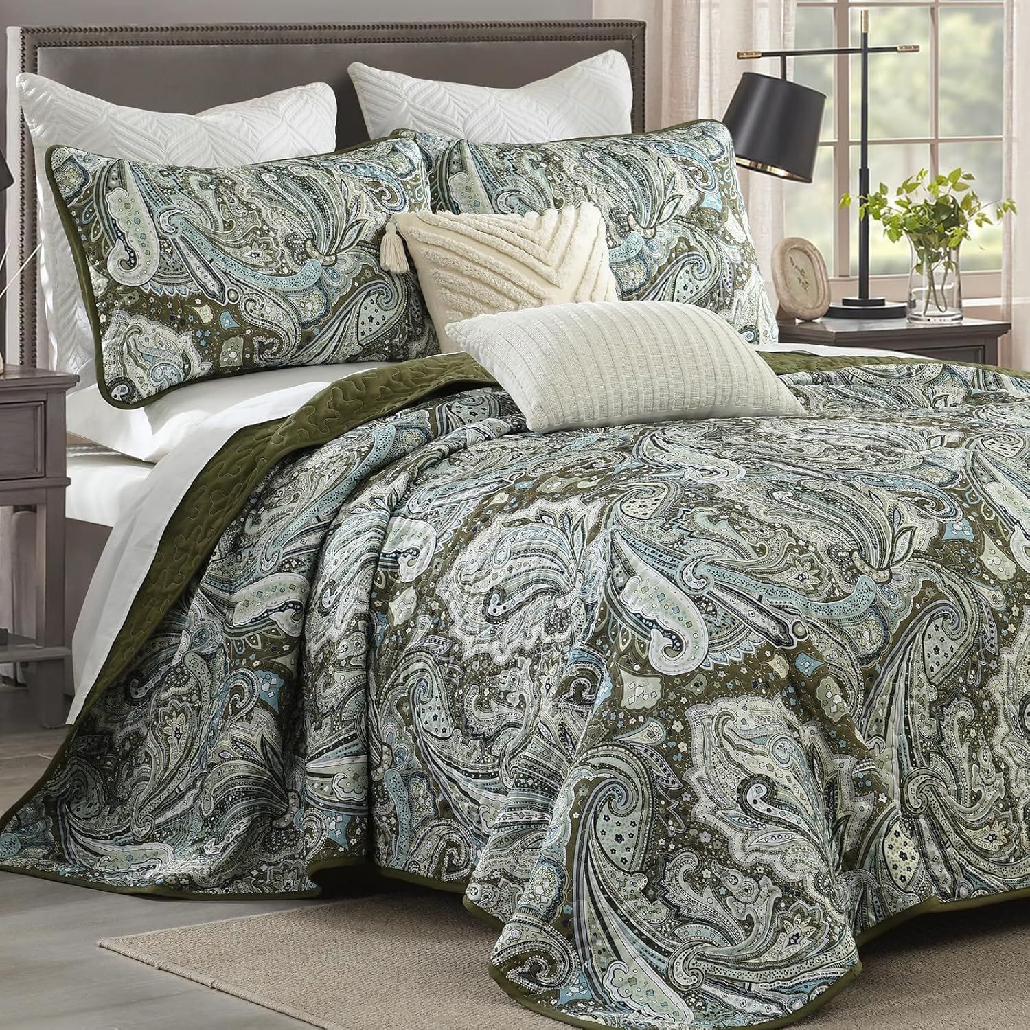 Boho Green Quilt Set 230x250cm