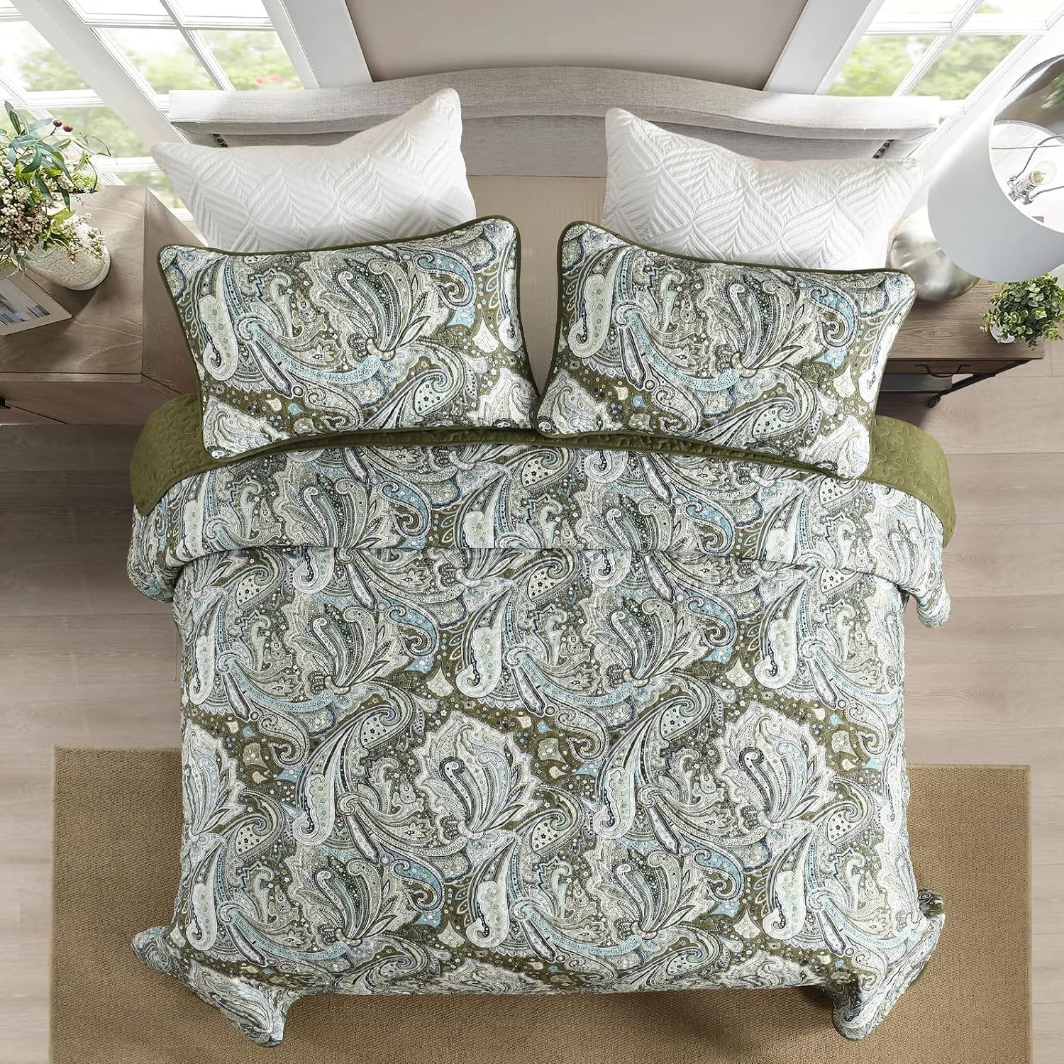 Boho Green Quilt Set 230x250cm