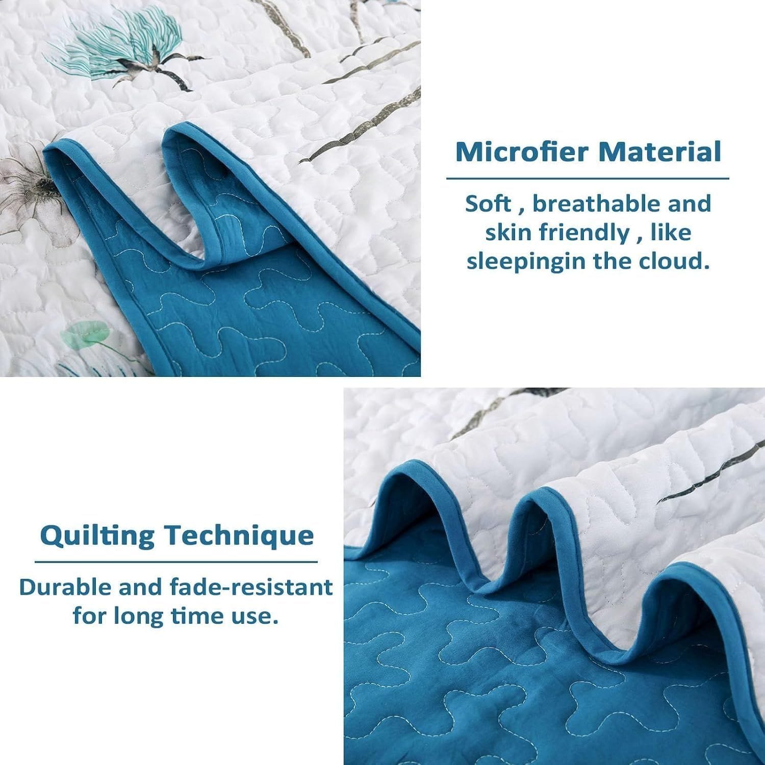 Teal Quilt Cover Set Soft 230x250cm