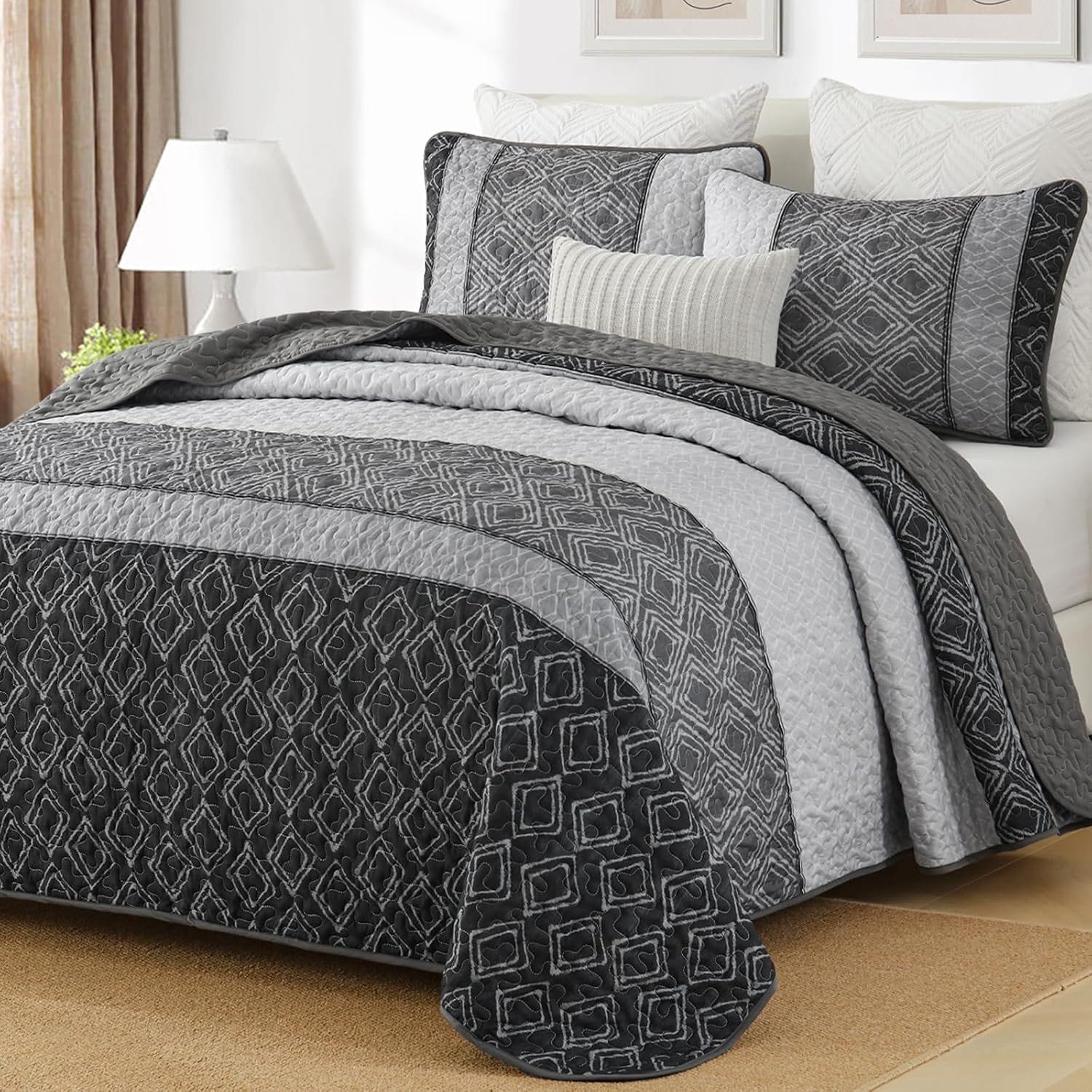 Grey Quilt Cover Set 230x250cm