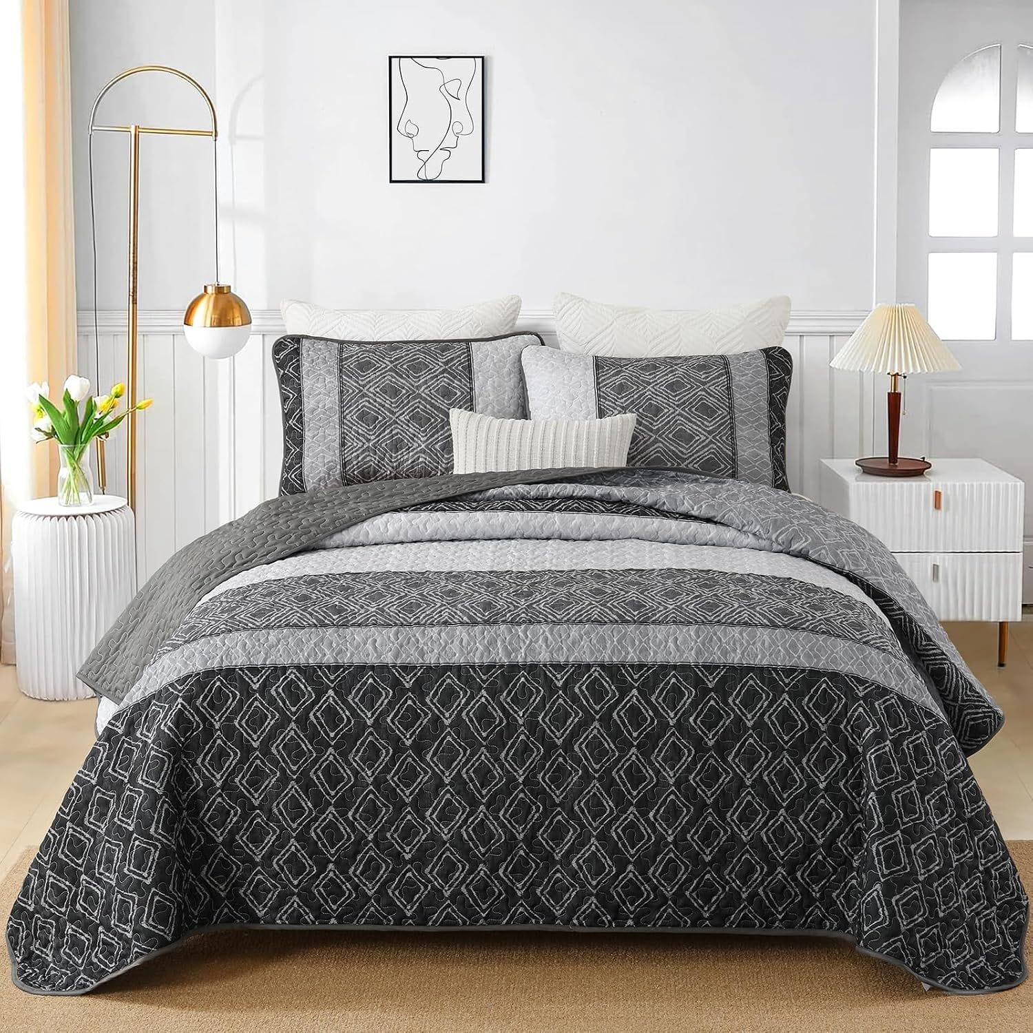 Grey Quilt Cover Set 230x250cm