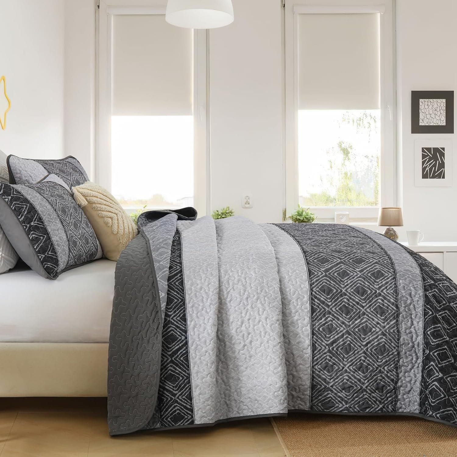 Grey Quilt Cover Set 230x250cm