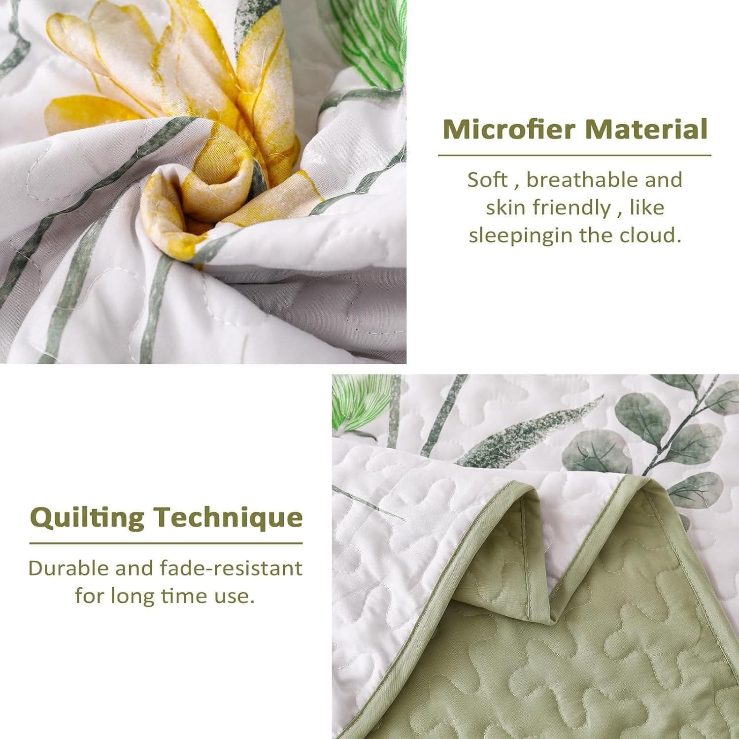 Floral Bedspread Set Soft 230x250cm