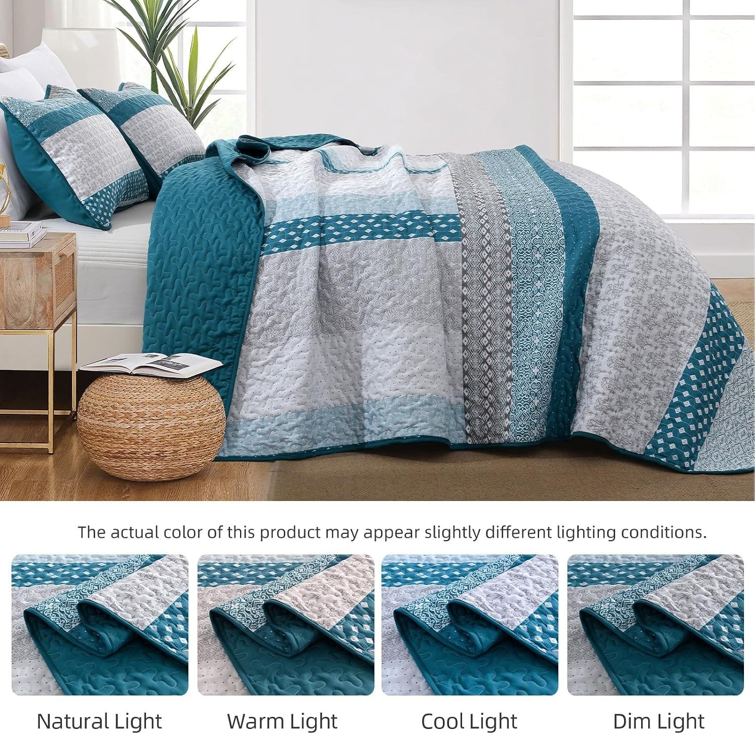 Boho Bedspread Set Blue 230x250cm