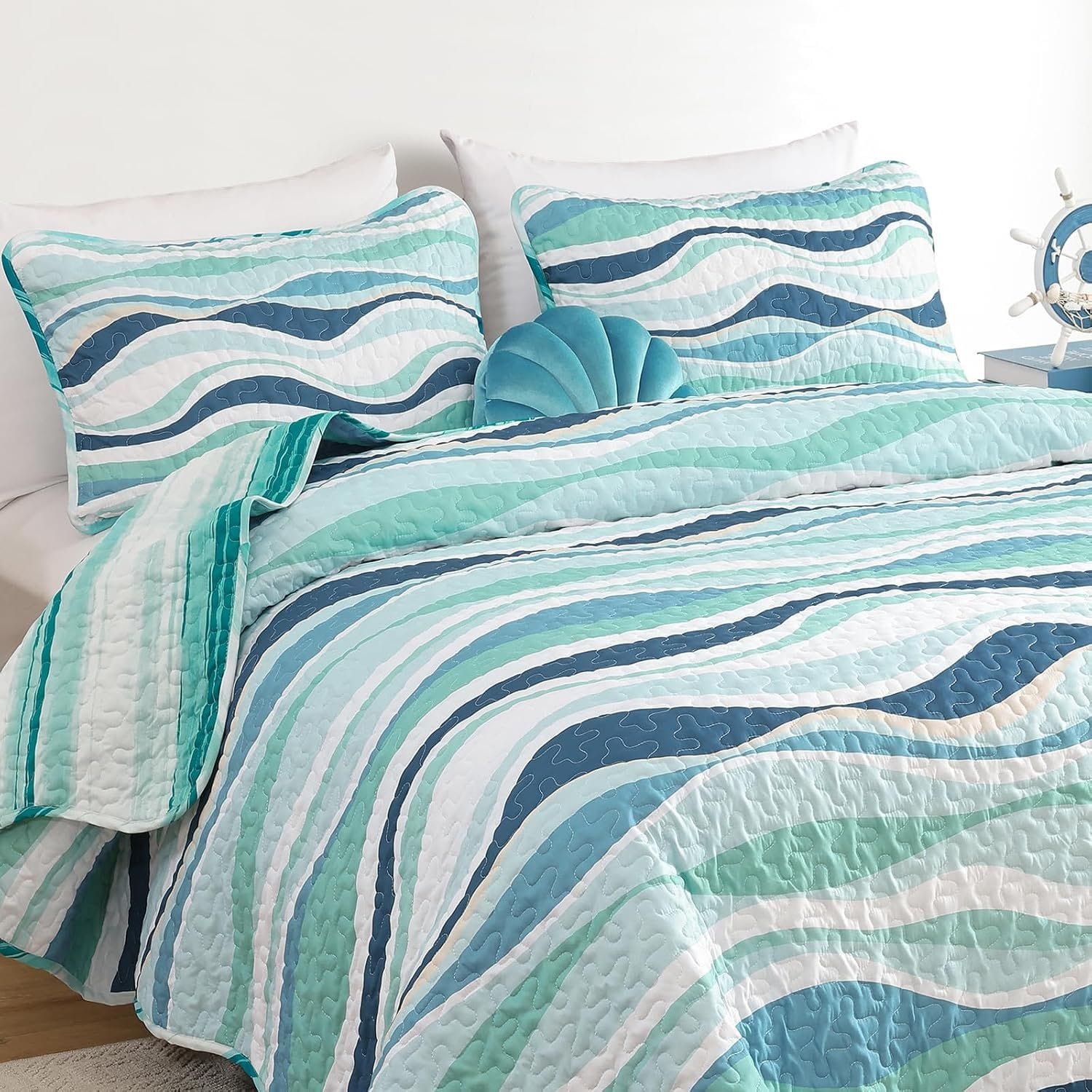 Coastal Bedspread Set Soft 230x250cm