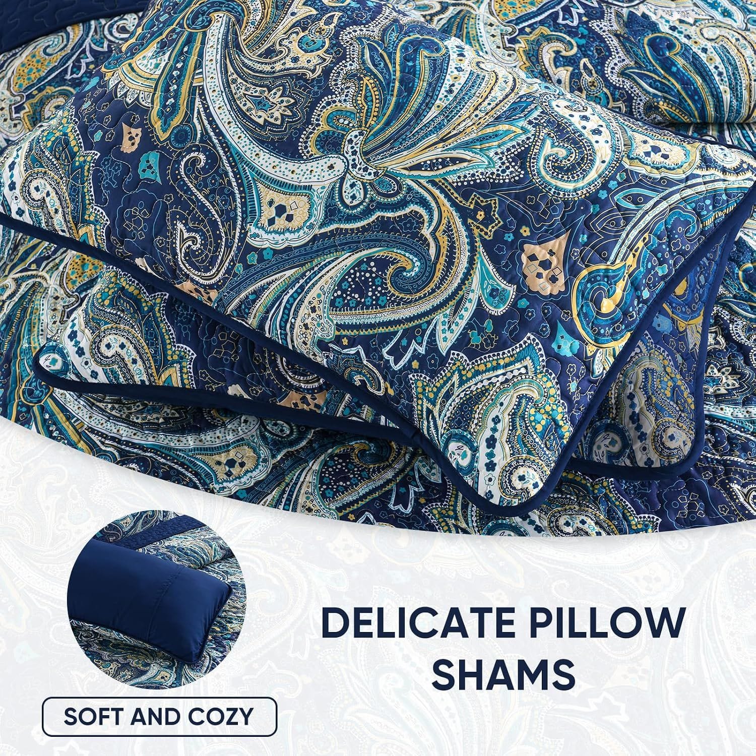 Navy Boho Bedspread Set 230x250cm