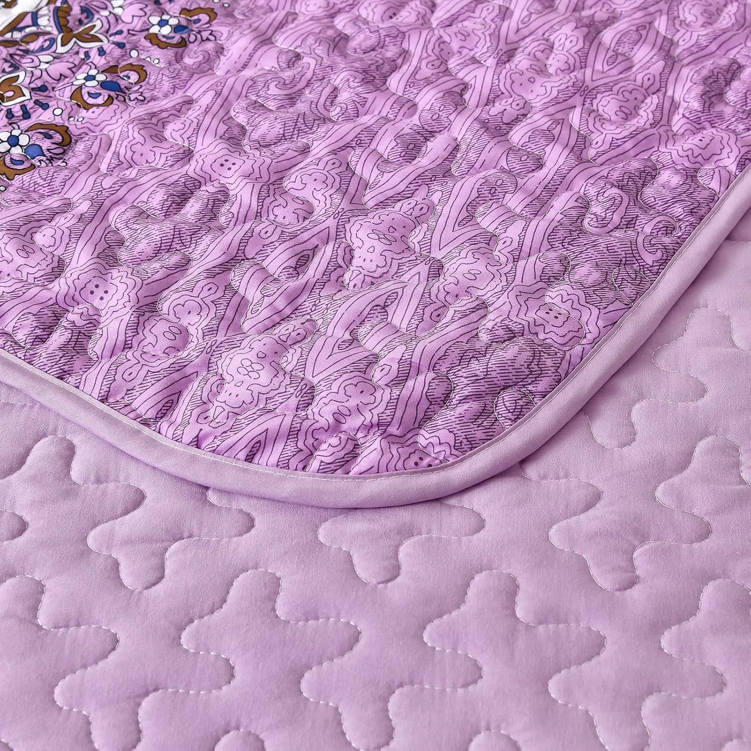 Purple Bedspread Set Soft 230x250cm