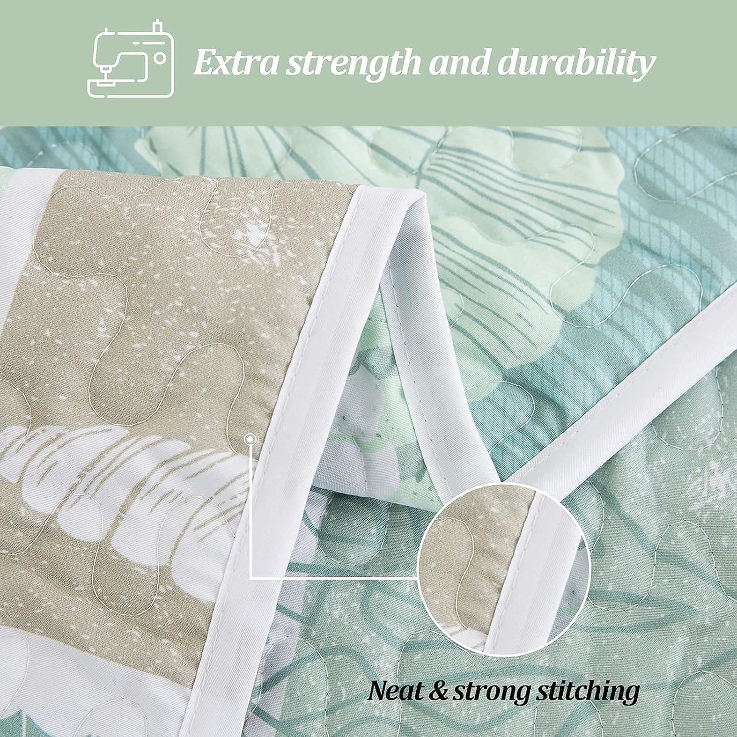 Green Quilt Coverlet Set 230x250cm