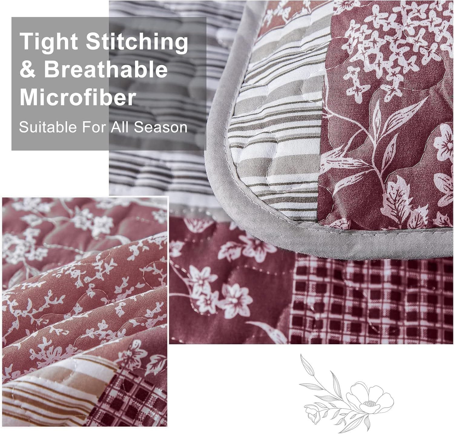 Quilt Bedspread Set Bohemian 48x74cm