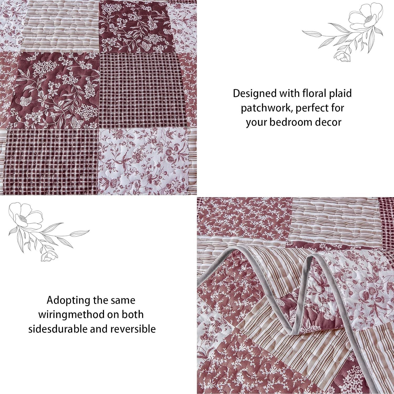 Quilt Bedspread Set Bohemian 48x74cm