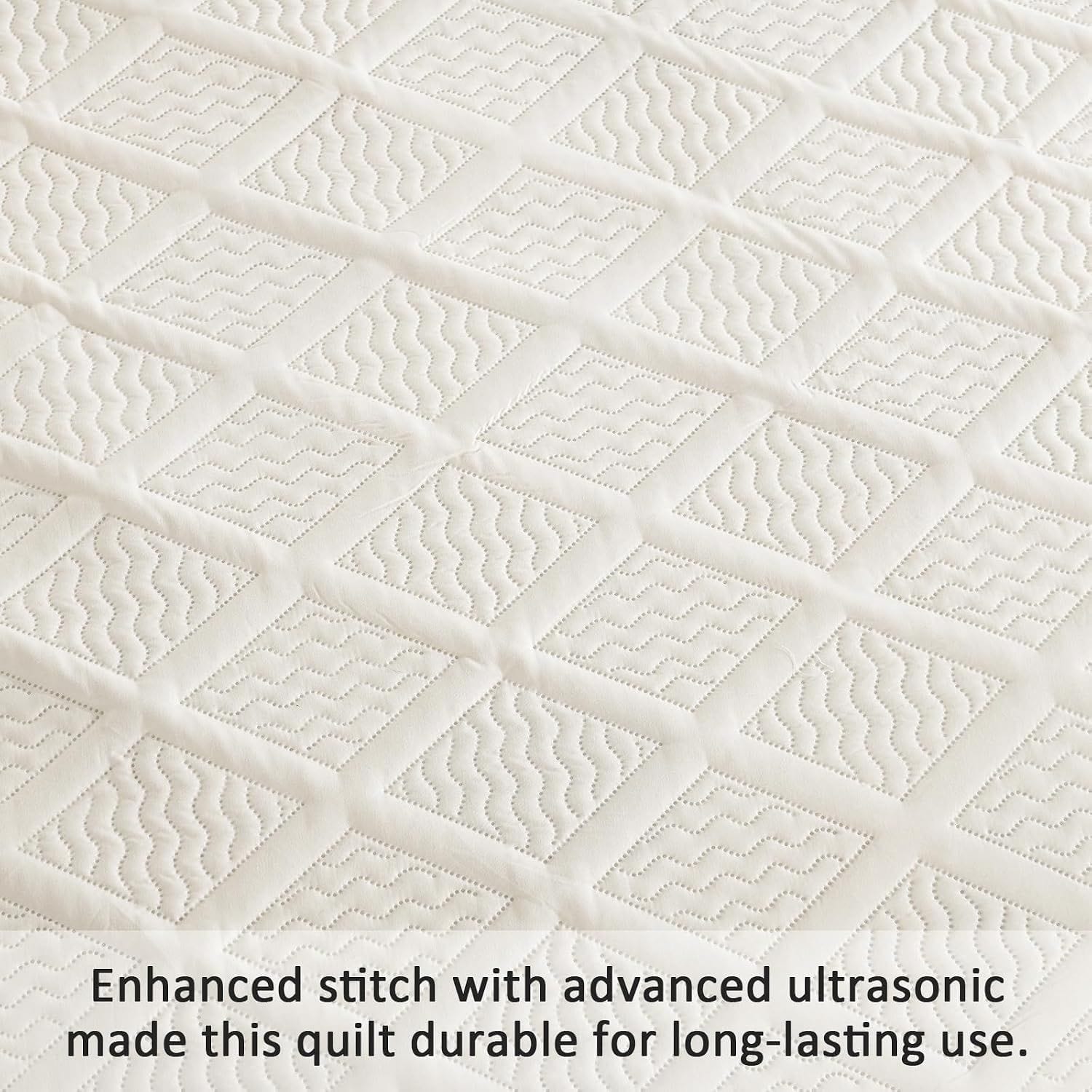 Beige Quilted Bedspread Set 230x250cm