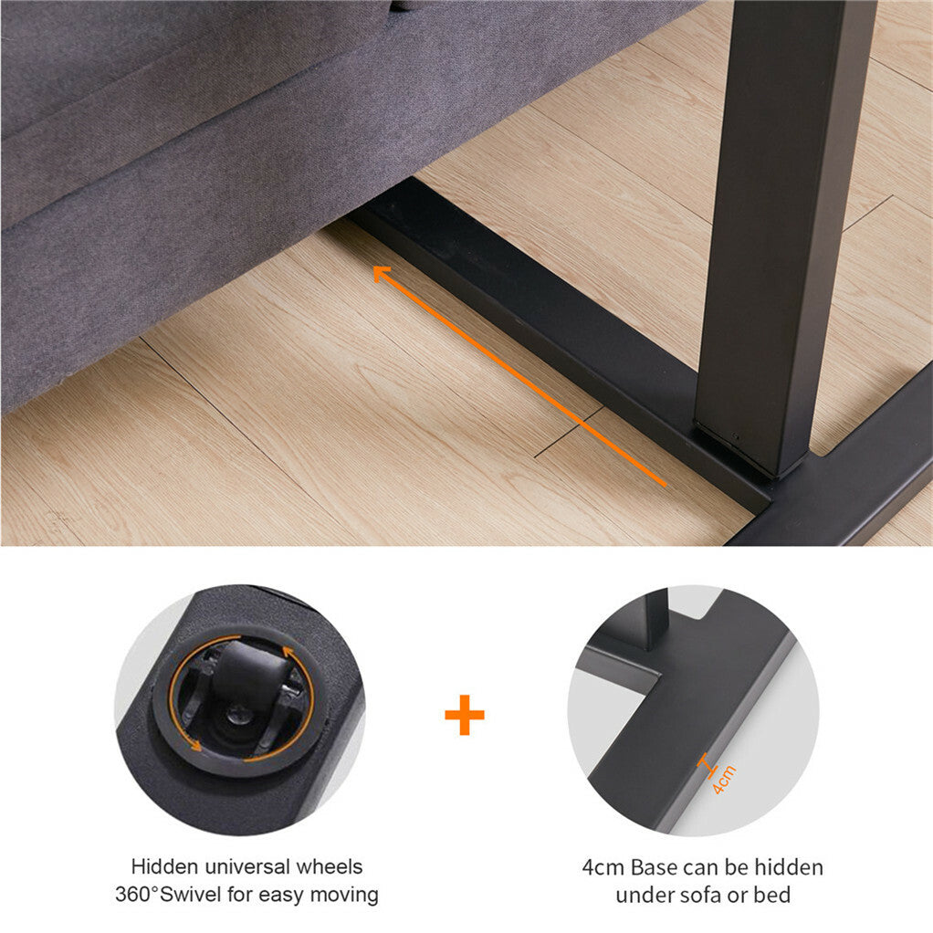 Overbed Table Adjustable Height Wheels Bedside | Simpledeals