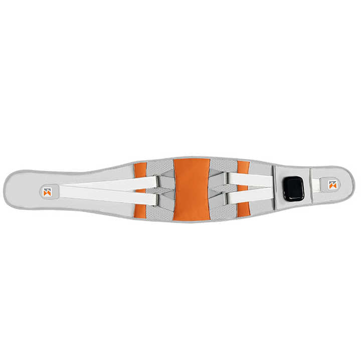 Grey And Orange Wireless Heated Waist Massager with Lumbar Support