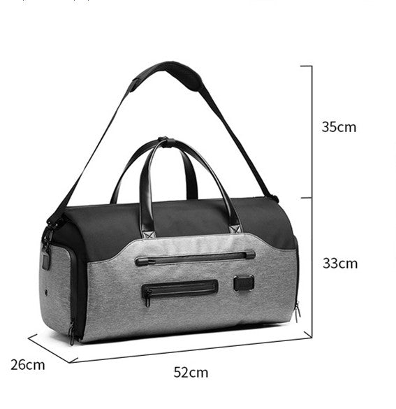 Black Waterproof Multi-Functional Travel Duffel Bag - Foldable