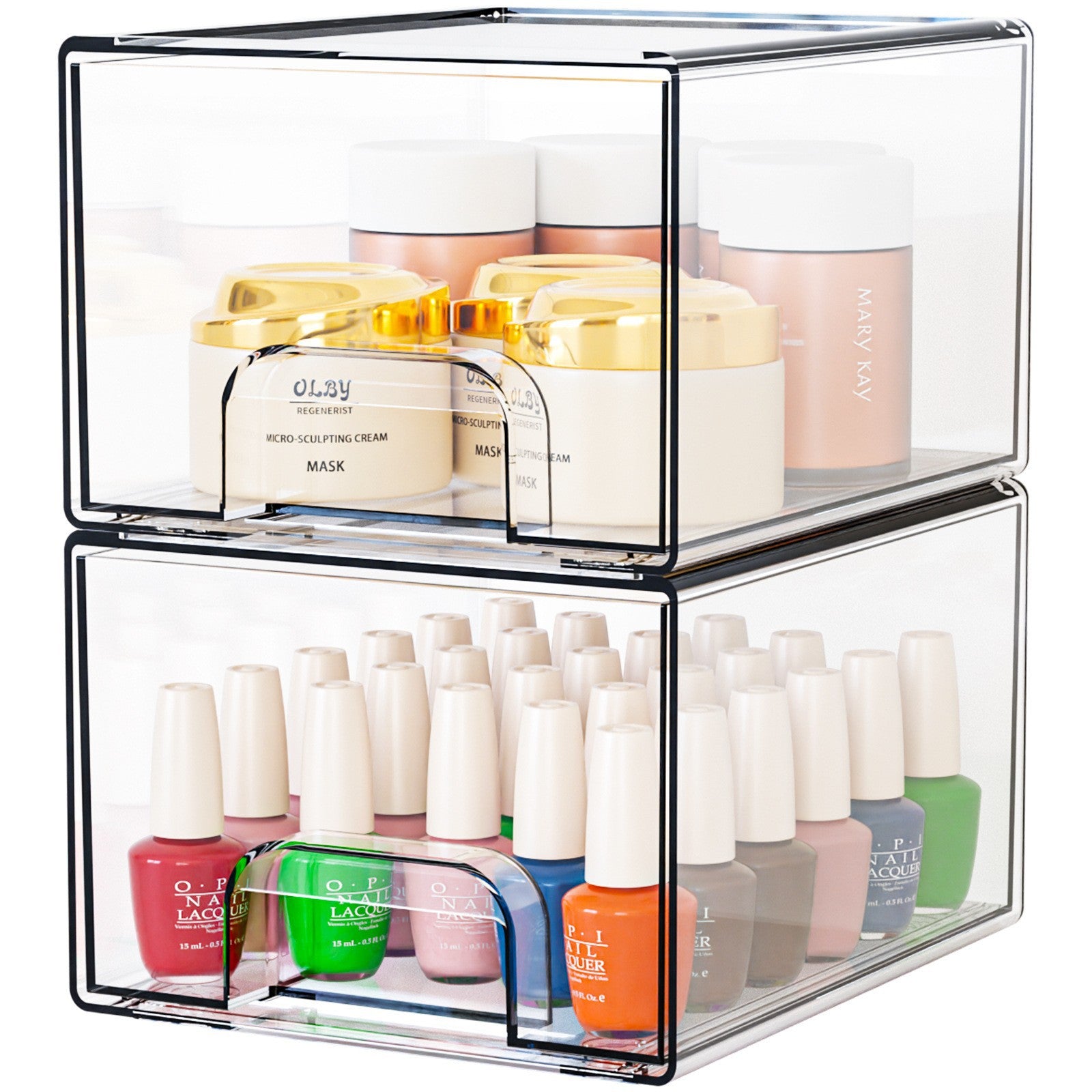 Clear Storage Drawers Stackable single