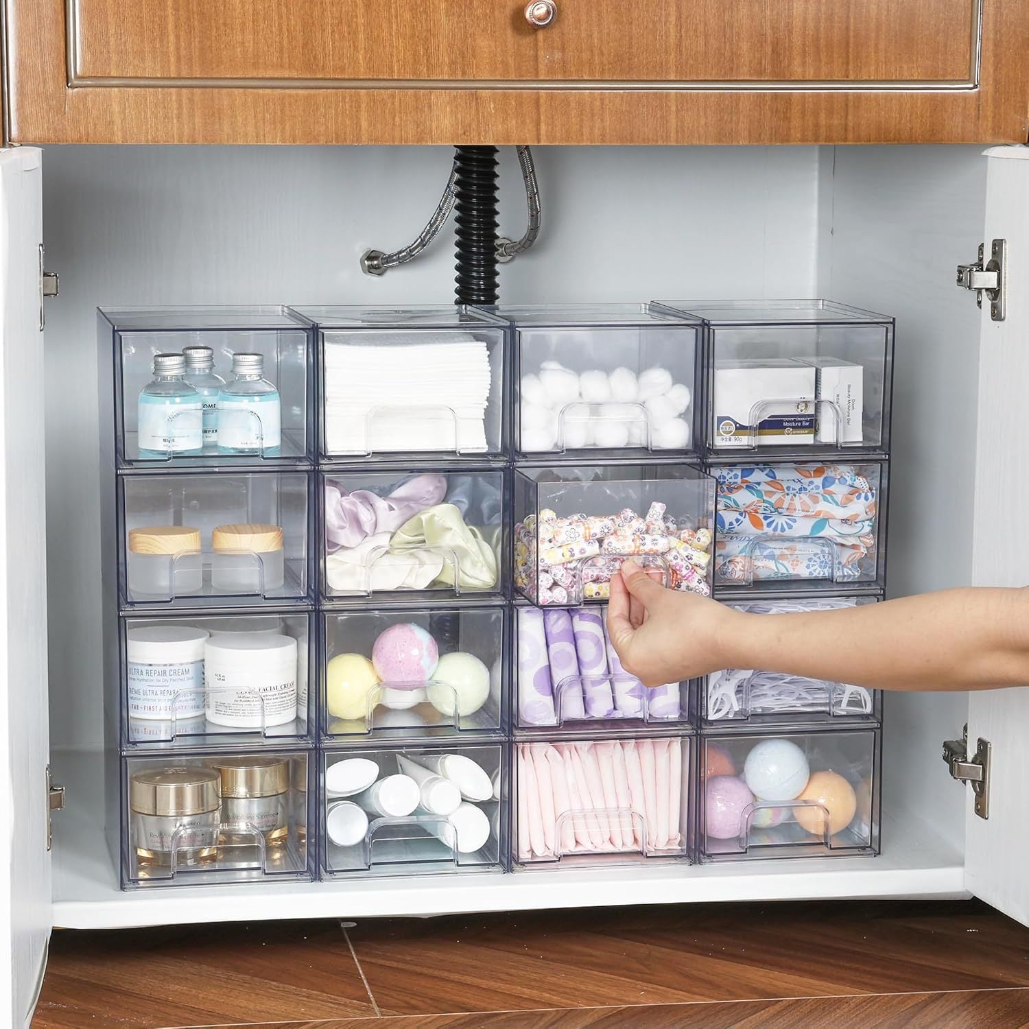 Clear Storage Drawers Stackable single