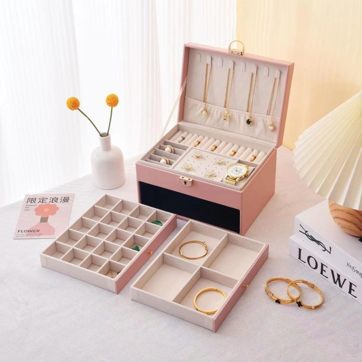 Jewellery Box Large Pink