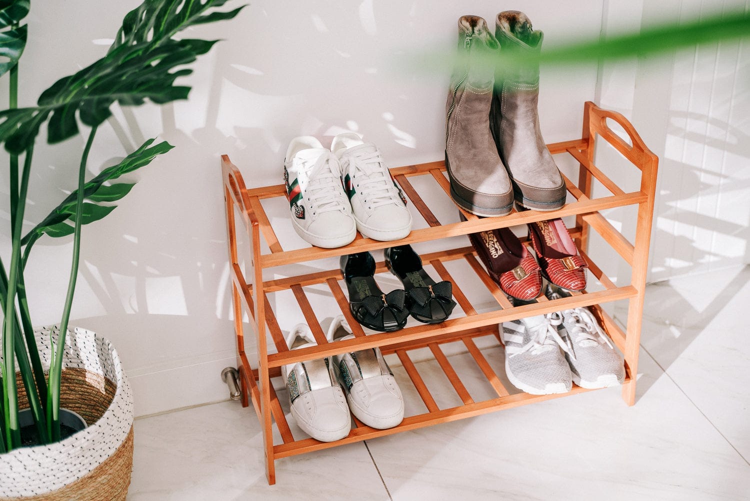 Shoe Rack 3 Tier Bamboo
