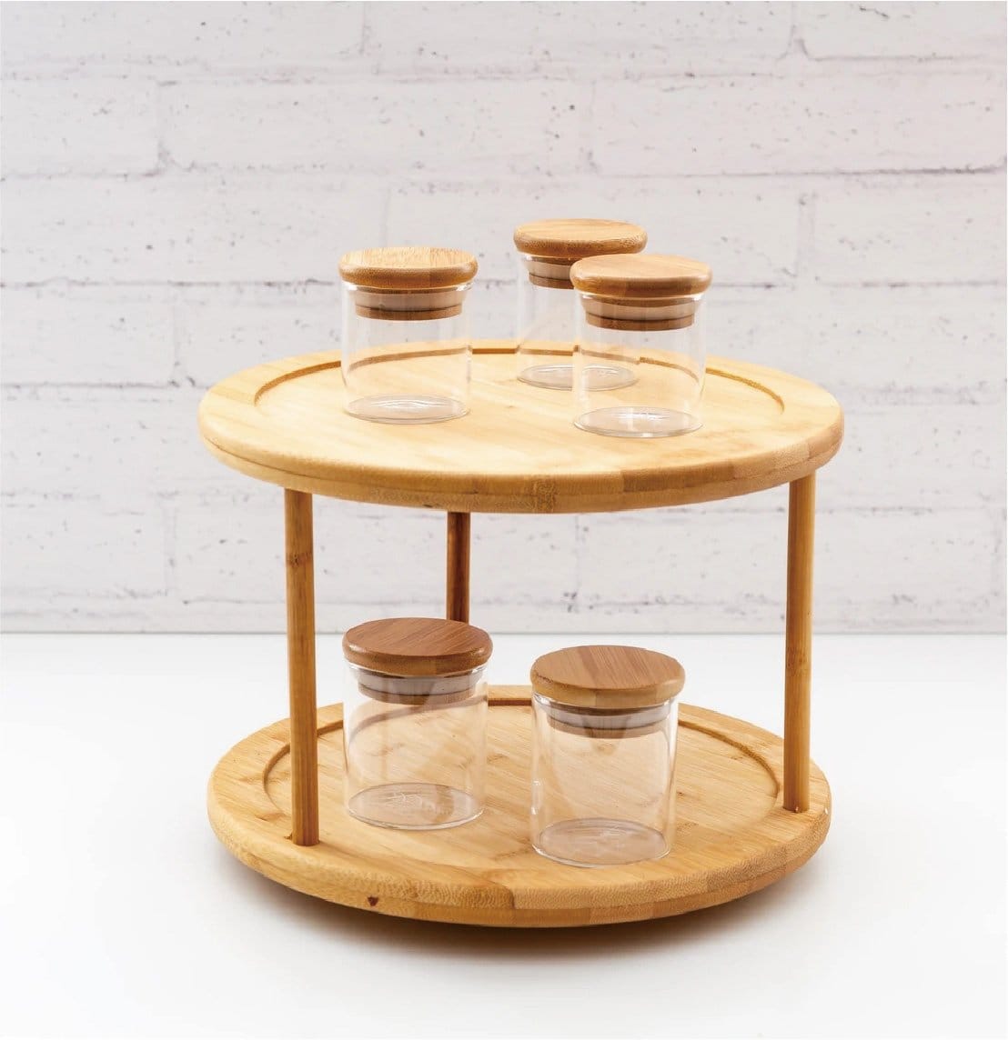 Bamboo Turntable 2 Tier 25x25x17cm