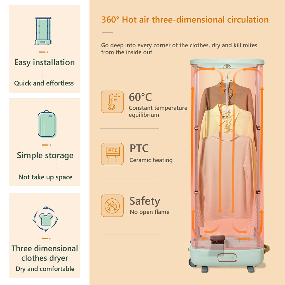 Dryers - Foldable Clothes Dryer - Quick Dry & Mite Removal