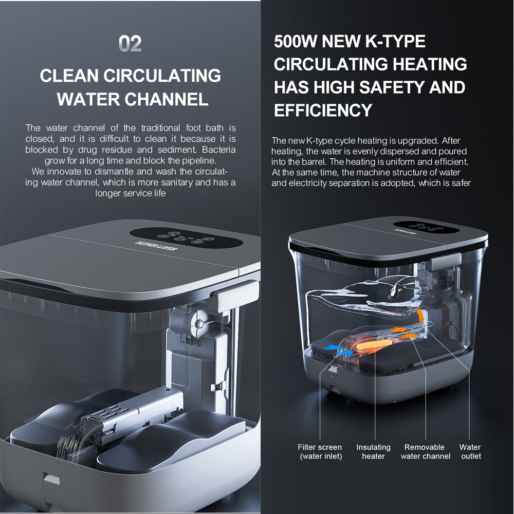 Circulating Heating Foot Spa Bath Massager Dry And Wet Dual-Use Ws-15 with Foot Care