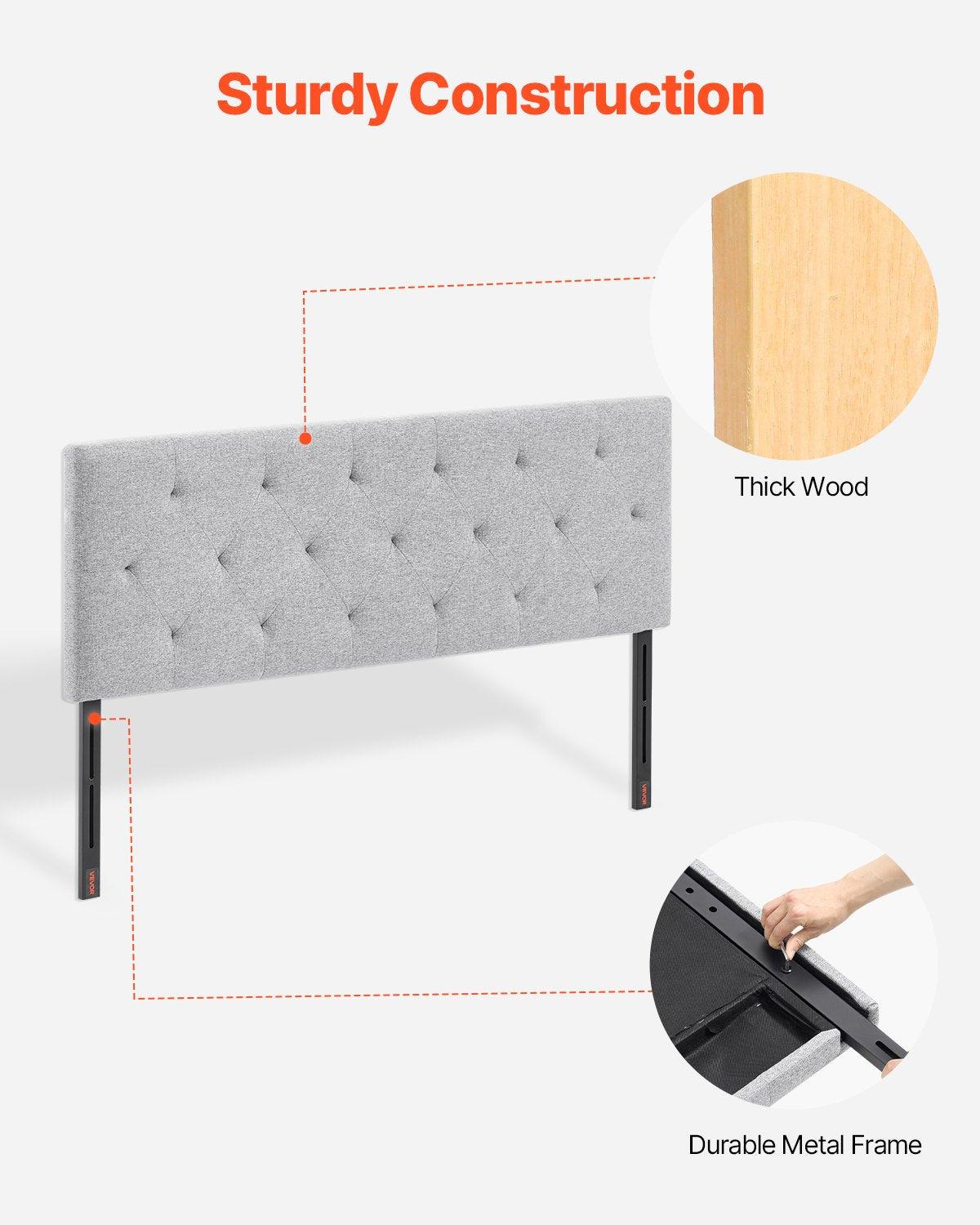 Headboard Full Size Headboard With Adjustable Height Comfortable