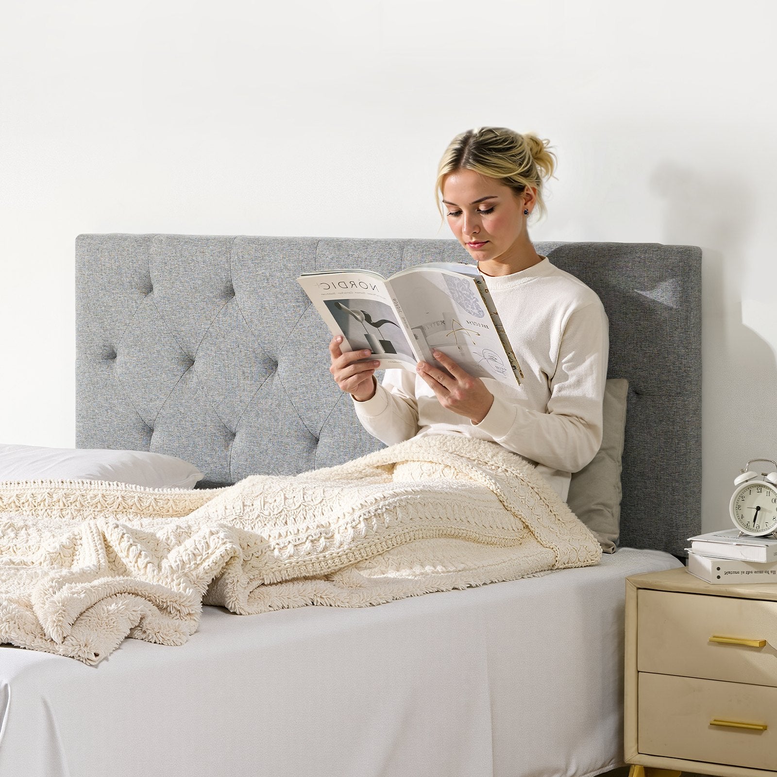 Headboard Full Size Headboard With Adjustable Height Comfortable with Beds & Bed Frames