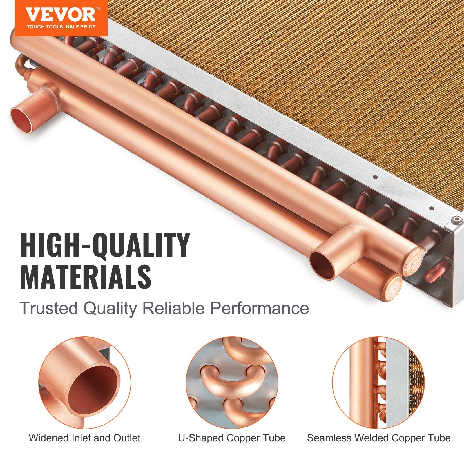 20X 20 Heat Exchanger Water To Air 3-Row 3/8 Copper Ports 242 Fins