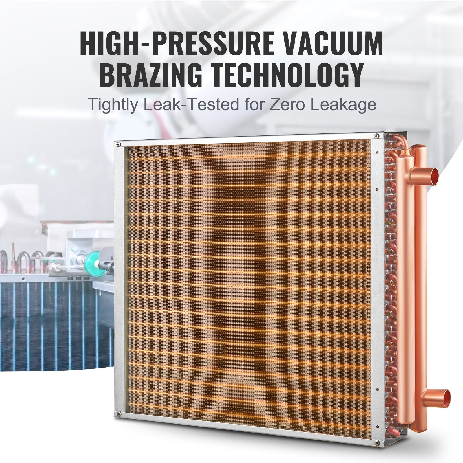 20X 20 Heat Exchanger Water To Air 3-Row 3/8 Copper Ports 242 Fins