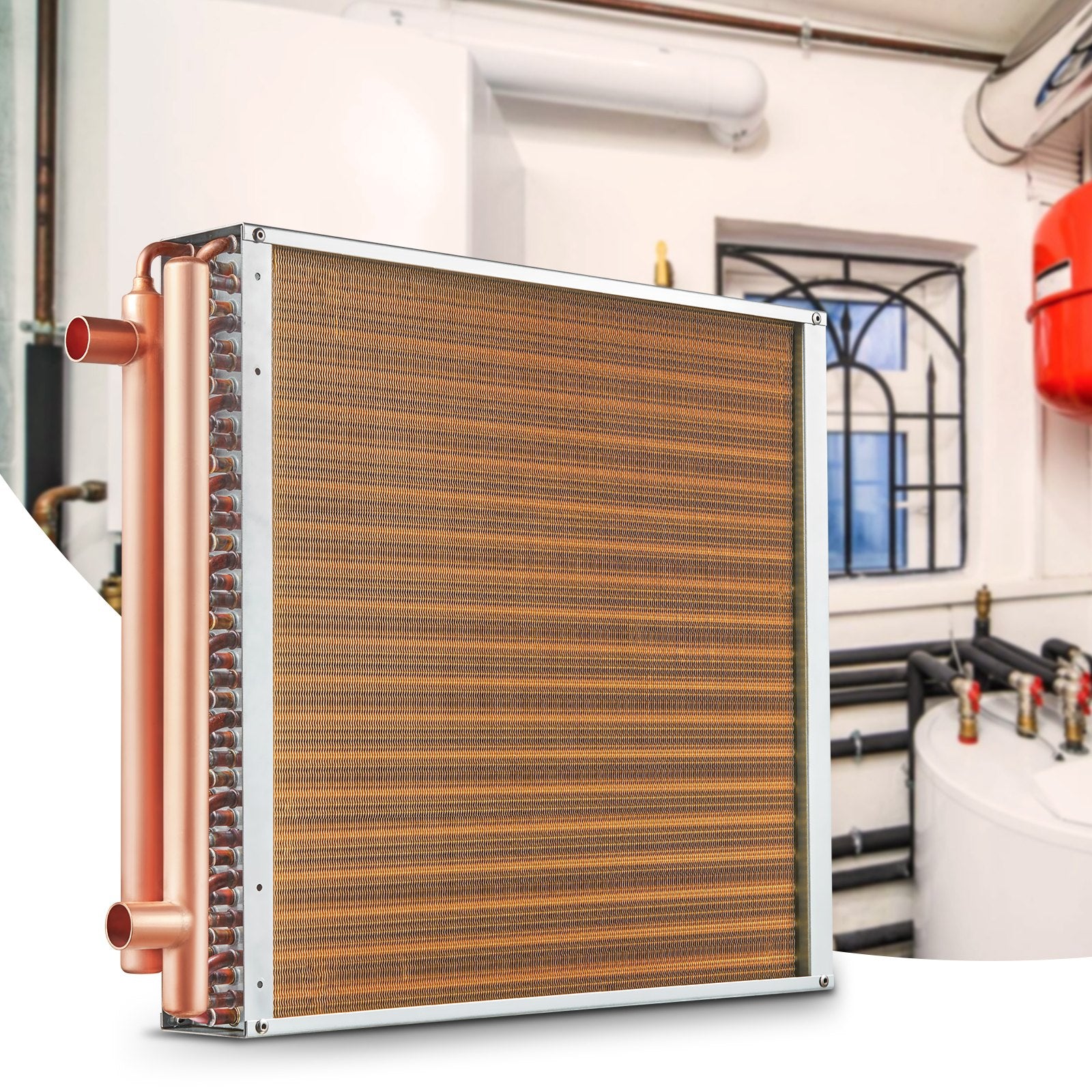 20X 20 Heat Exchanger Water To Air 3-Row 3/8 Copper Ports 242 Fins