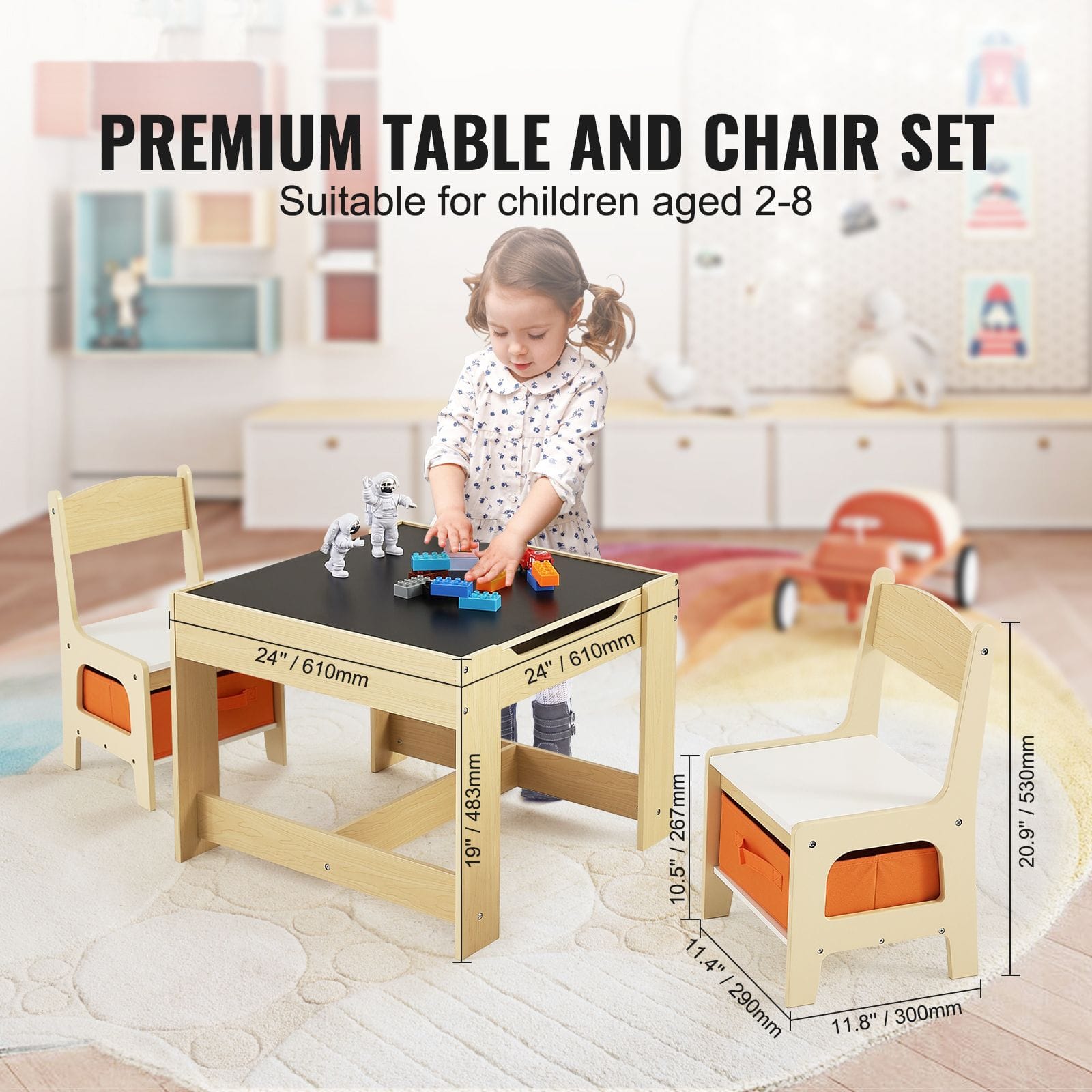 Kids Table Set Wooden Activity