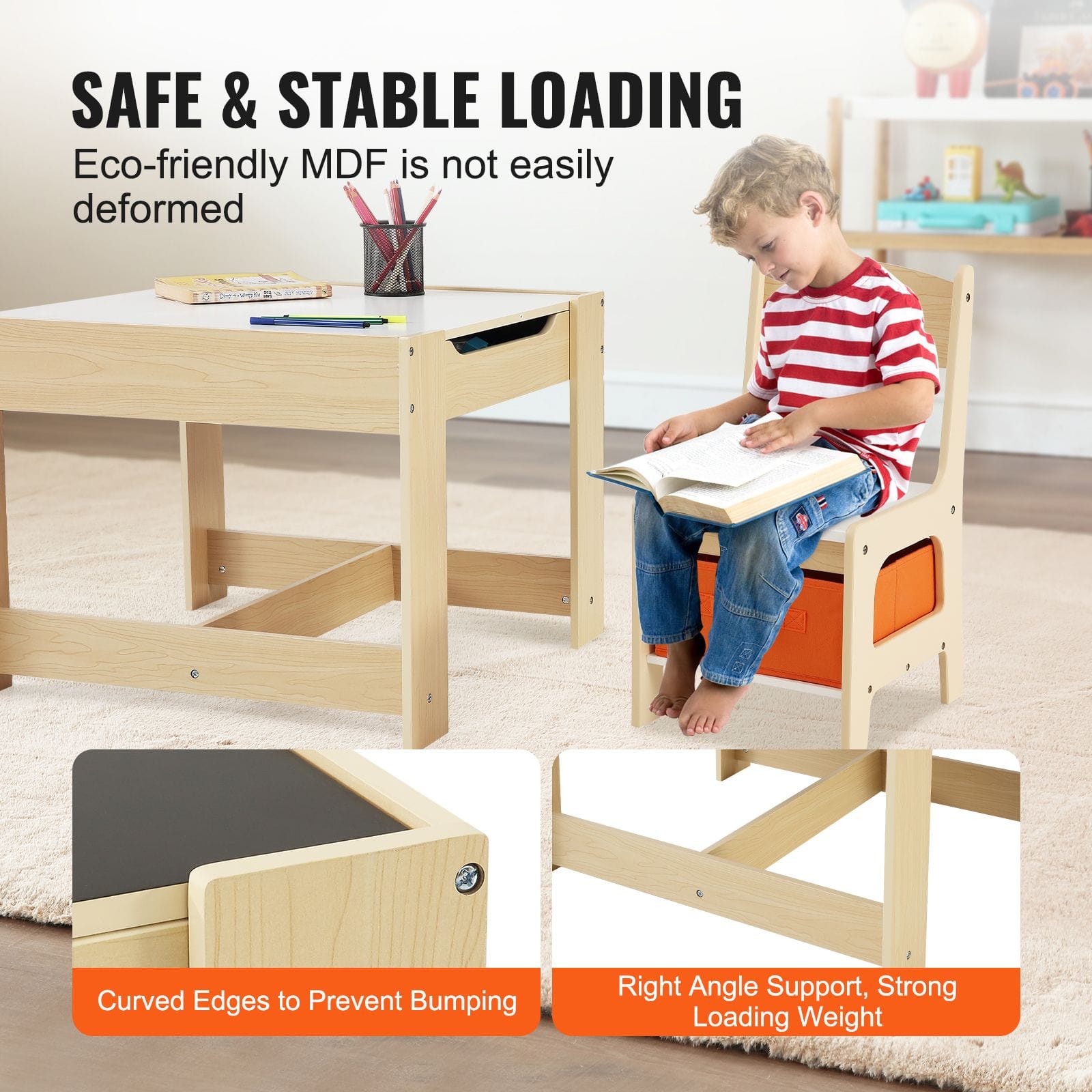 Kids Table Set Wooden Activity