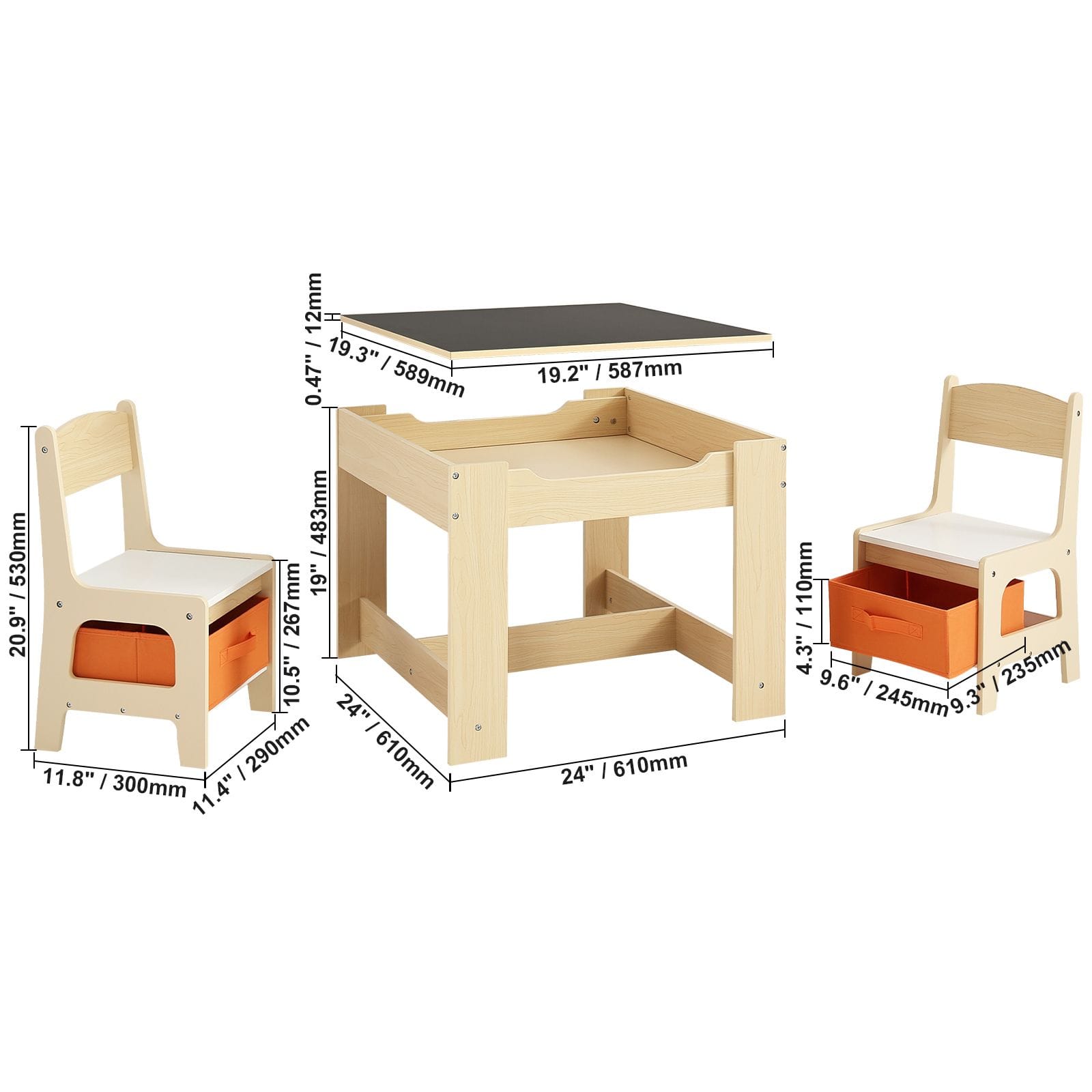 Kids Table Set Wooden Activity